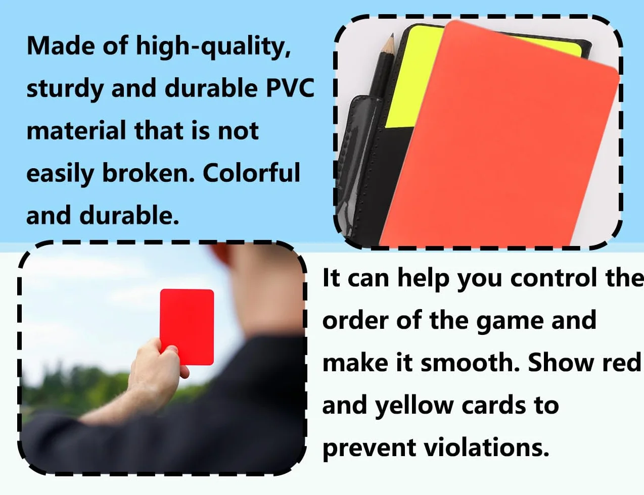Set di Carte per Arbitri, Cartellino Giallo e Rosso, Arbitro di Calcio Sportivo, Carte Disciplinari, Strumento per Arbitri, per Pallacanestro, Calcio, Sport Scolastici (7,5 x 10,5 cm)