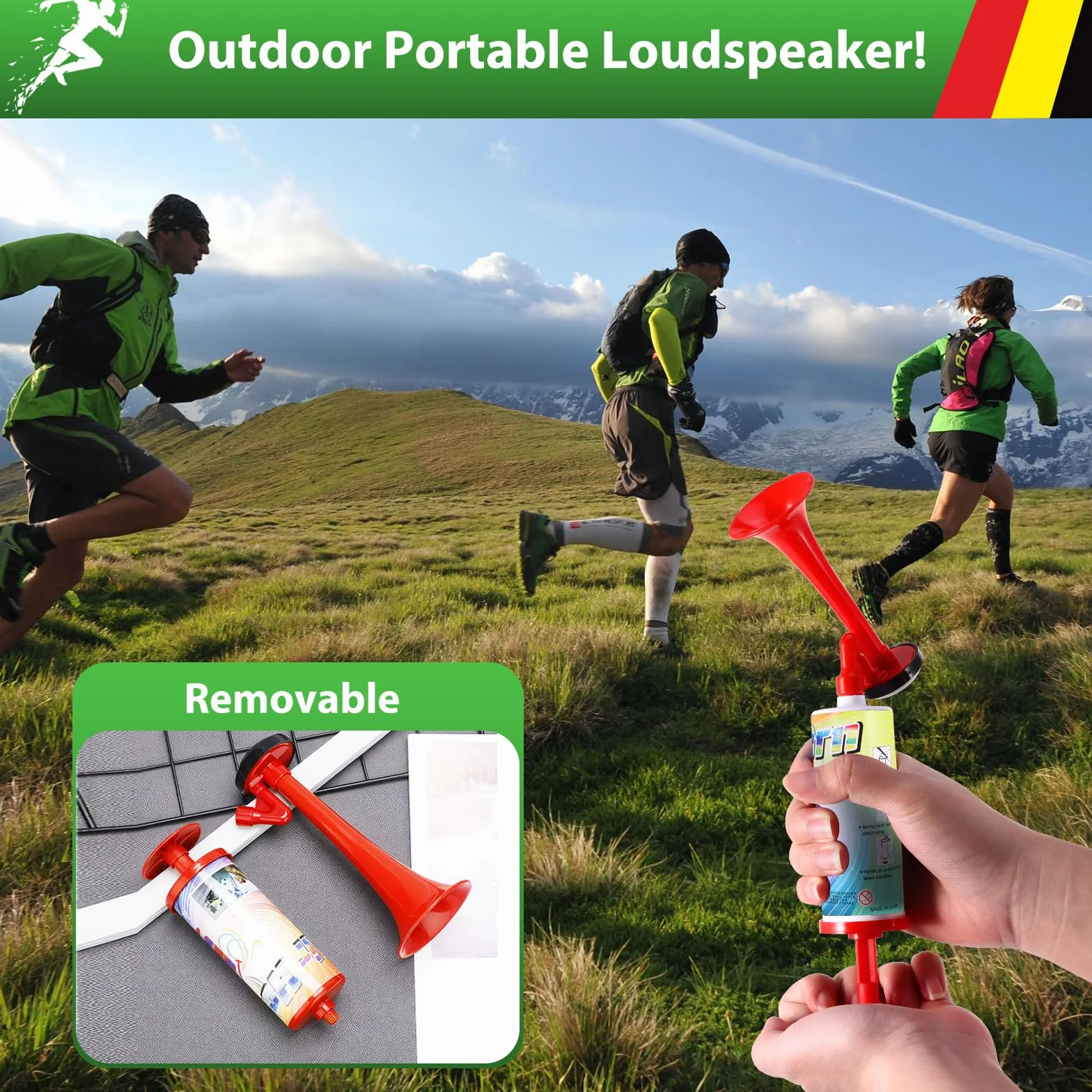 Secondo Air Horn, Clacson Handheld Air Pressione Fanfare Pompa, Tromba da Stadio, Classica Air Horns Signalhorn
