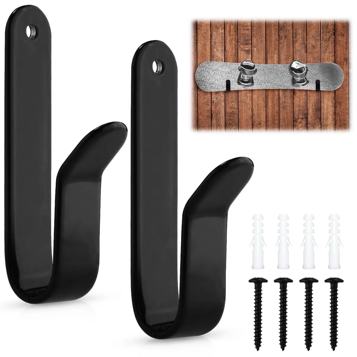2 Pezzi di Supporto da Parete per Snowboard, Appendiabiti da Parete per Snowboard Espositore per Snowboard Accessori per Snowboard per Tavola da Sci Longboard