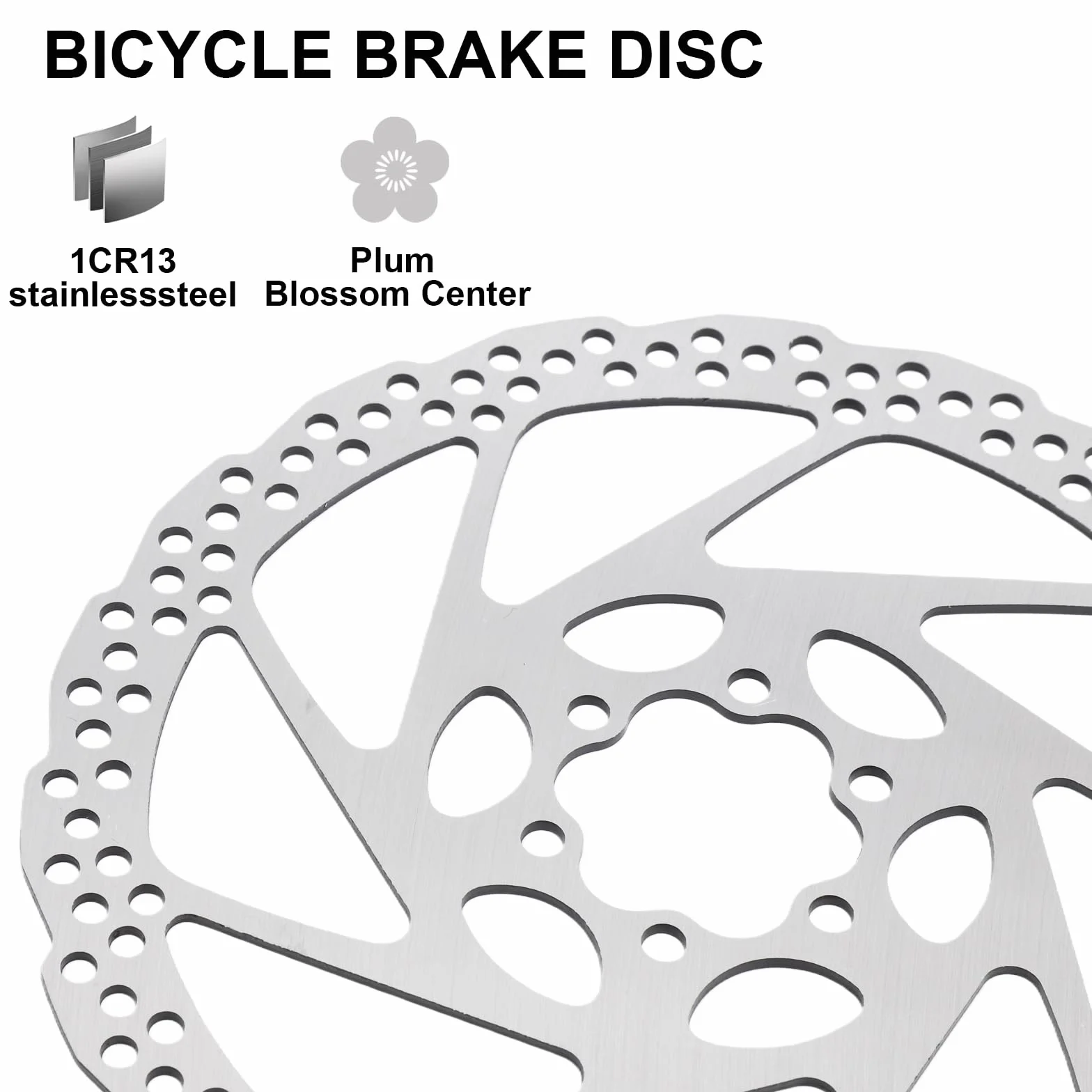 180mm Freni a Disco Bici, Disco Freno Mtb in Acciaio Inossidabile 1cr13 Freno a Disco a 6 Fori Distanza Relativa Tra i Fori 44mm Adatto per Mountain Bike e Bici da Strada