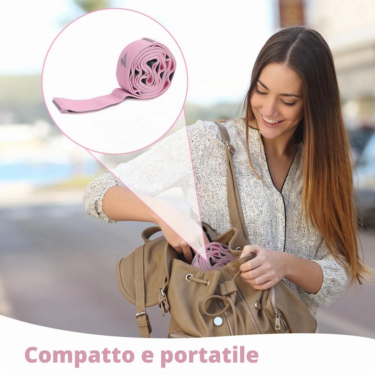 Fascia per esercizi Yoga Stretch Bande con 11 anelli- Bande di resistenza per yoga, pilates, danza e fitness, regolabile e durevole, per adulti