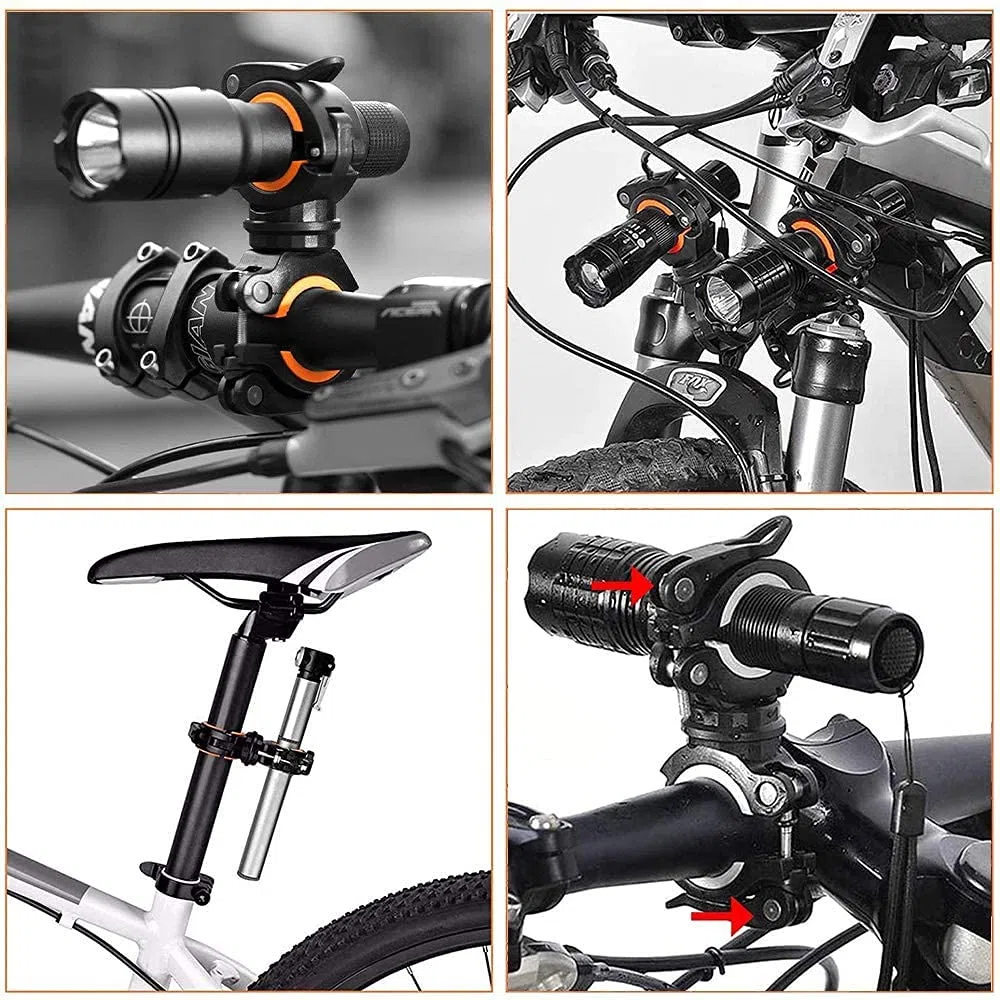 2 Pezzi Morsetto della Torcia della Bici,Supporto luci per Bicicletta Staffa per Luce della Bicicletta Adatto a Una varietà di Biciclette