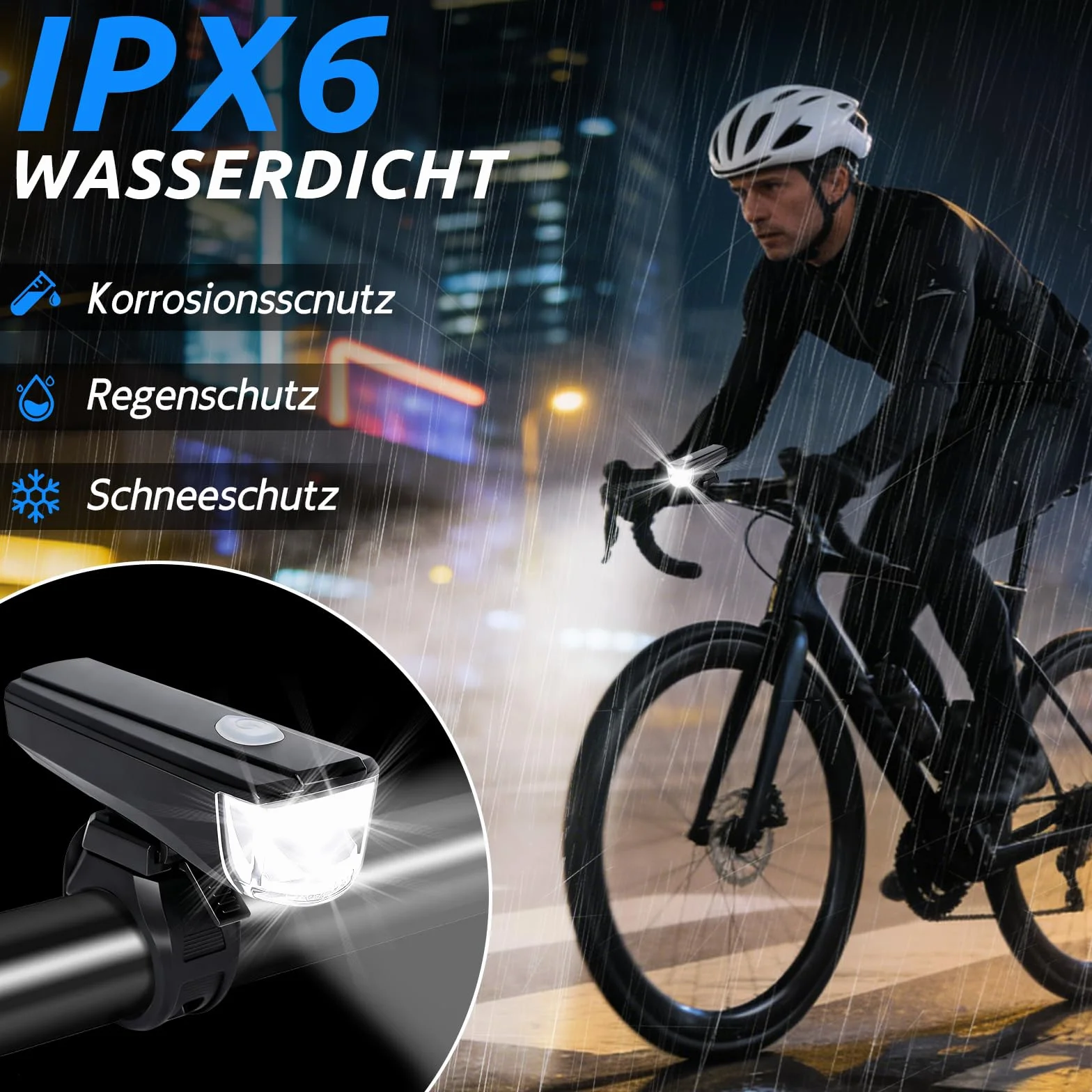 Set Luci Bicicletta LED, Luci Bici Batteria, Impermeabile IPX5 Luce Bici Anteriori e Posteriori, 3+2 Modalità di Illuminazione Luce Bici per I'equitazione Notturna, Campeggio
