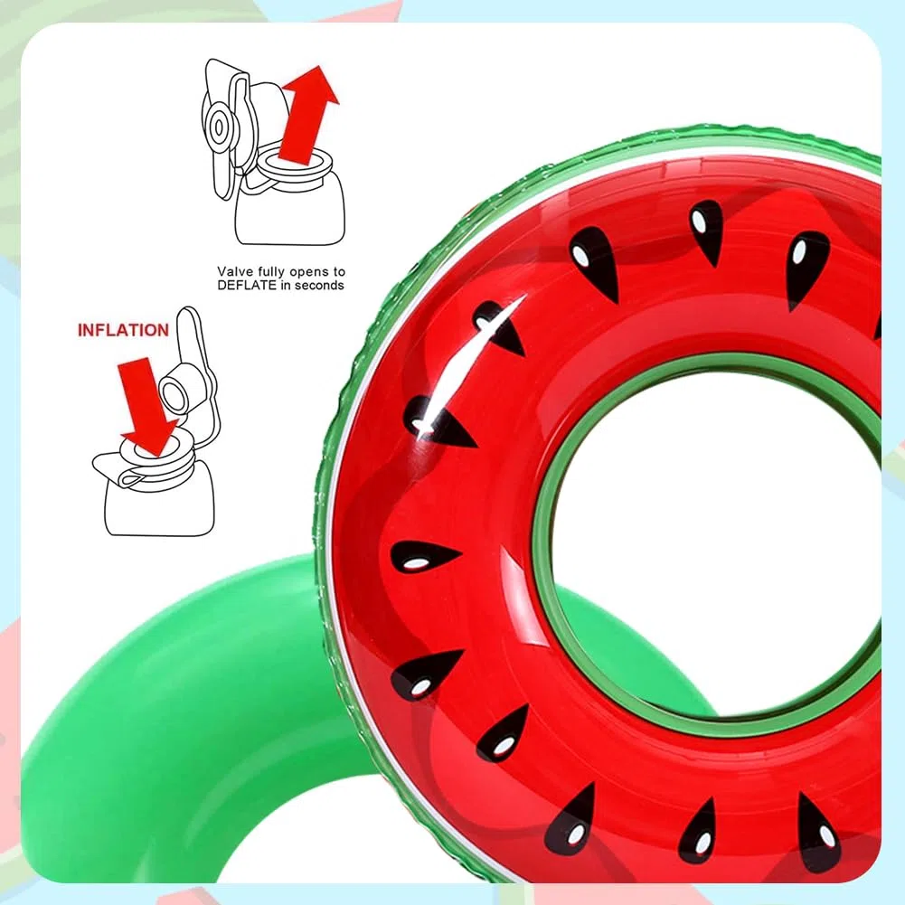Anguria Anello di Nuoto Adulti, 2pcs Giocattoli Gonfiabile per Piscina Galleggianti, PVC Galleggiante Anello di Nuoto, per Divertimento in Acqua per Piscina Sport Acquatici Estate Spiaggia Festa