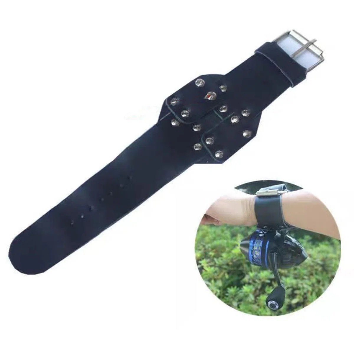 Paramani da pesca Piastra in acciaio incorporata Mano Polso Guardia Bracciali Protezioni Mano Sinistra/Destra Protezioni Da Pesca