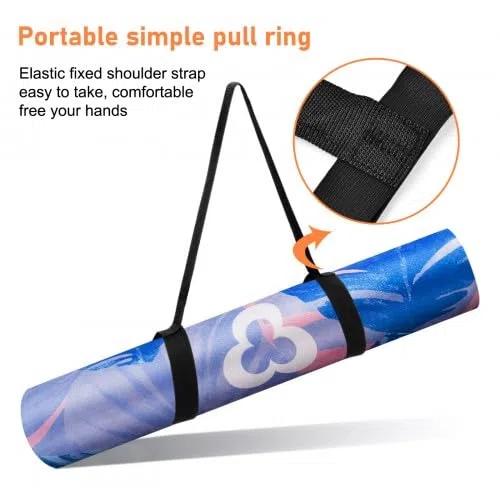 2 Pezzi Cinghia Tappetino Yoga, Tracolla Tappetino Yoga Regolabile, Stuoia Vettore Yoga Strap, Tappetino Yoga con Cinghia da Trasporto per Pilates, Esercizi, Tappetino Esercizi Sport (Nero)