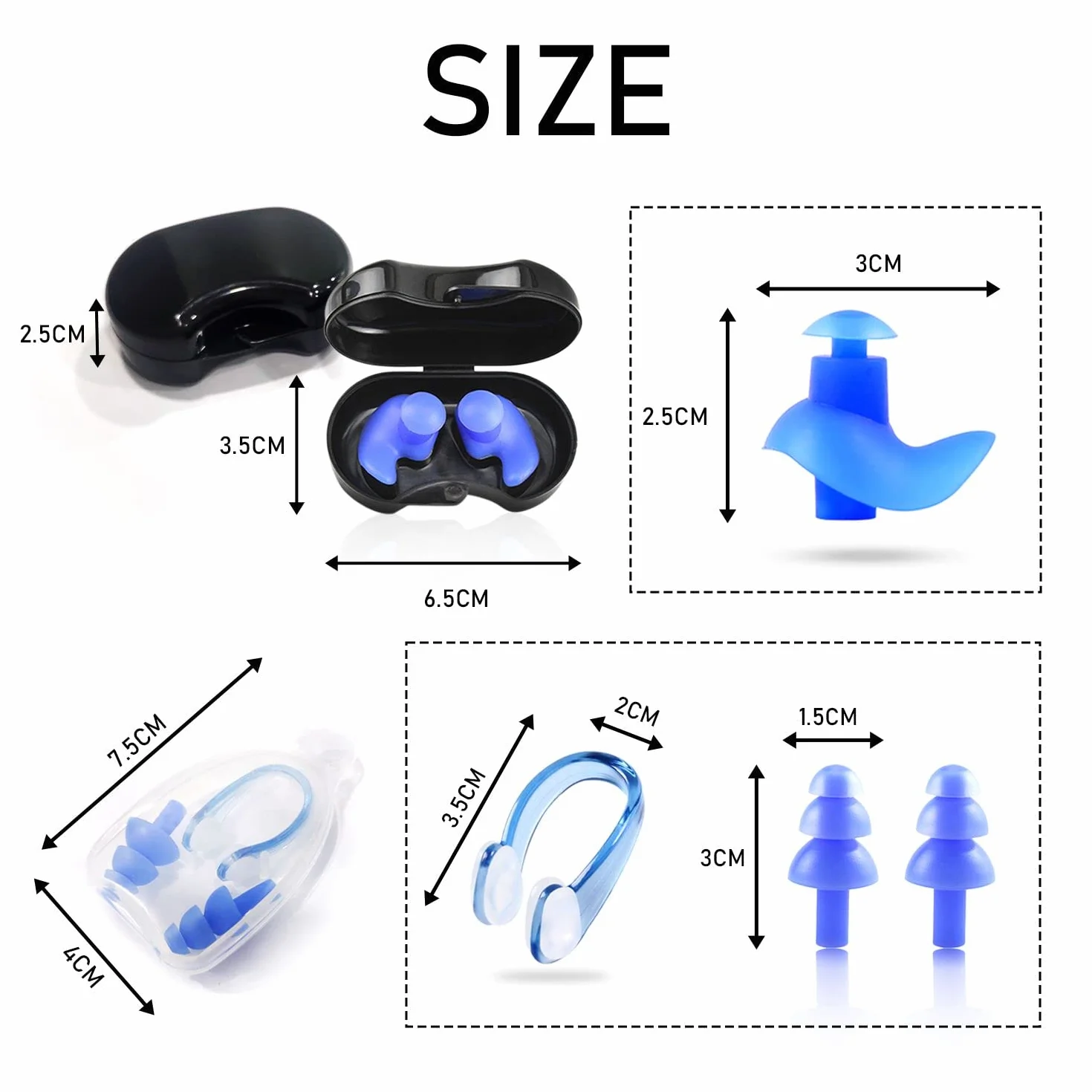 3 paia di tappi per le orecchie da nuoto in silicone per il nuoto per adulti impermeabili riutilizzabili in morbido silicone tappi per le orecchie per la doccia nuoto surf snorkeling e altri sport