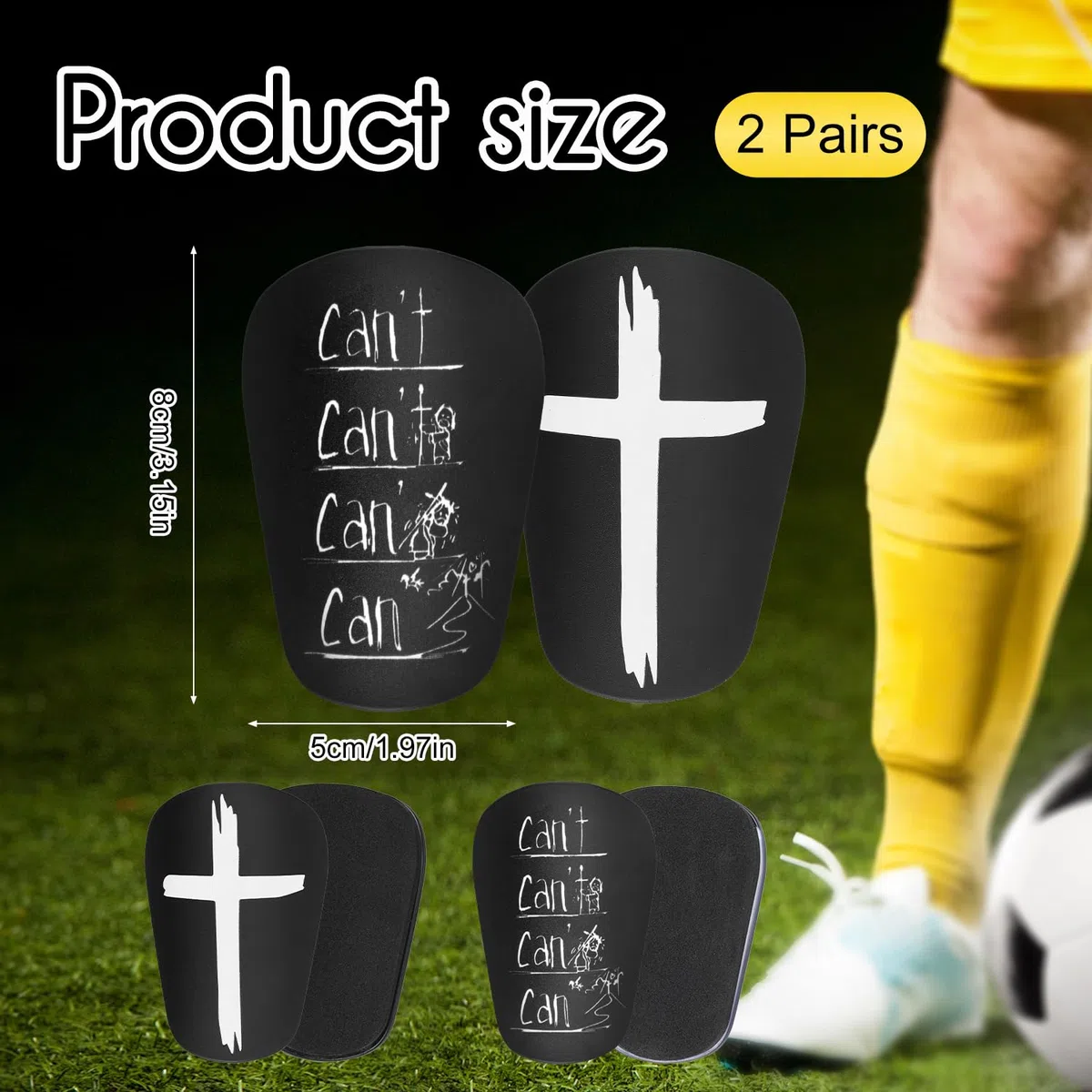 2 Paia Mini Parastinchi da Calcio, 8x5cm Stile Croce e Lettera Parastinchi Extra Piccoli Parastinchi da Calcio Equipaggiamento Protettivo per Adolescenti Adulti Ragazzi Ragazze