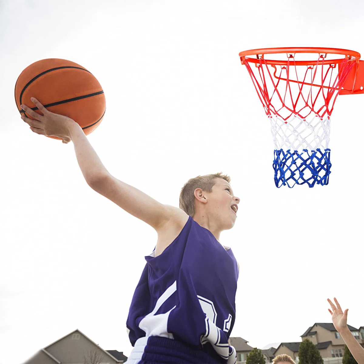 2 reti da basket professionali, rete di ricambio per cesti standard Ø 45 cm, per 12 passanti, in nylon resistente alle intemperie, rete per canestro da basket per tutte le stagioni interni/esterni