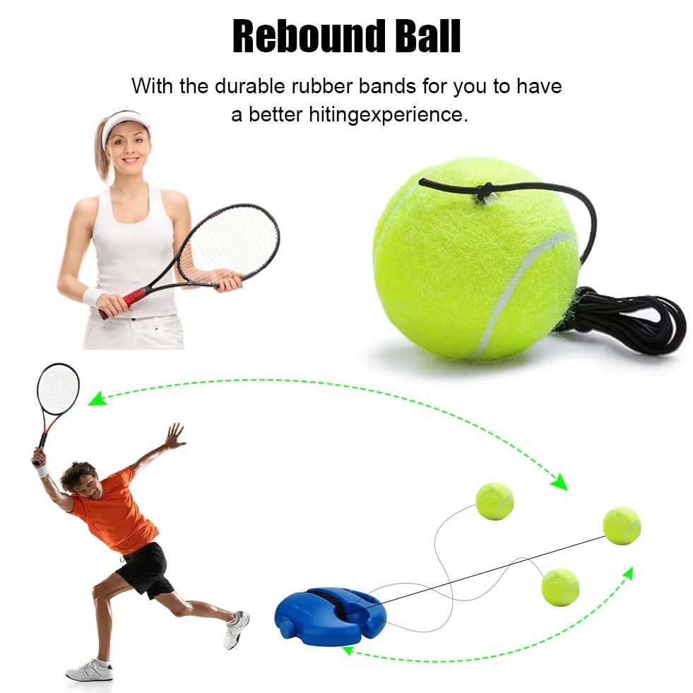 Tennis Trainer rotondo con 3 palline da tennis per esterni allenamento singolo gioco bambini adulti