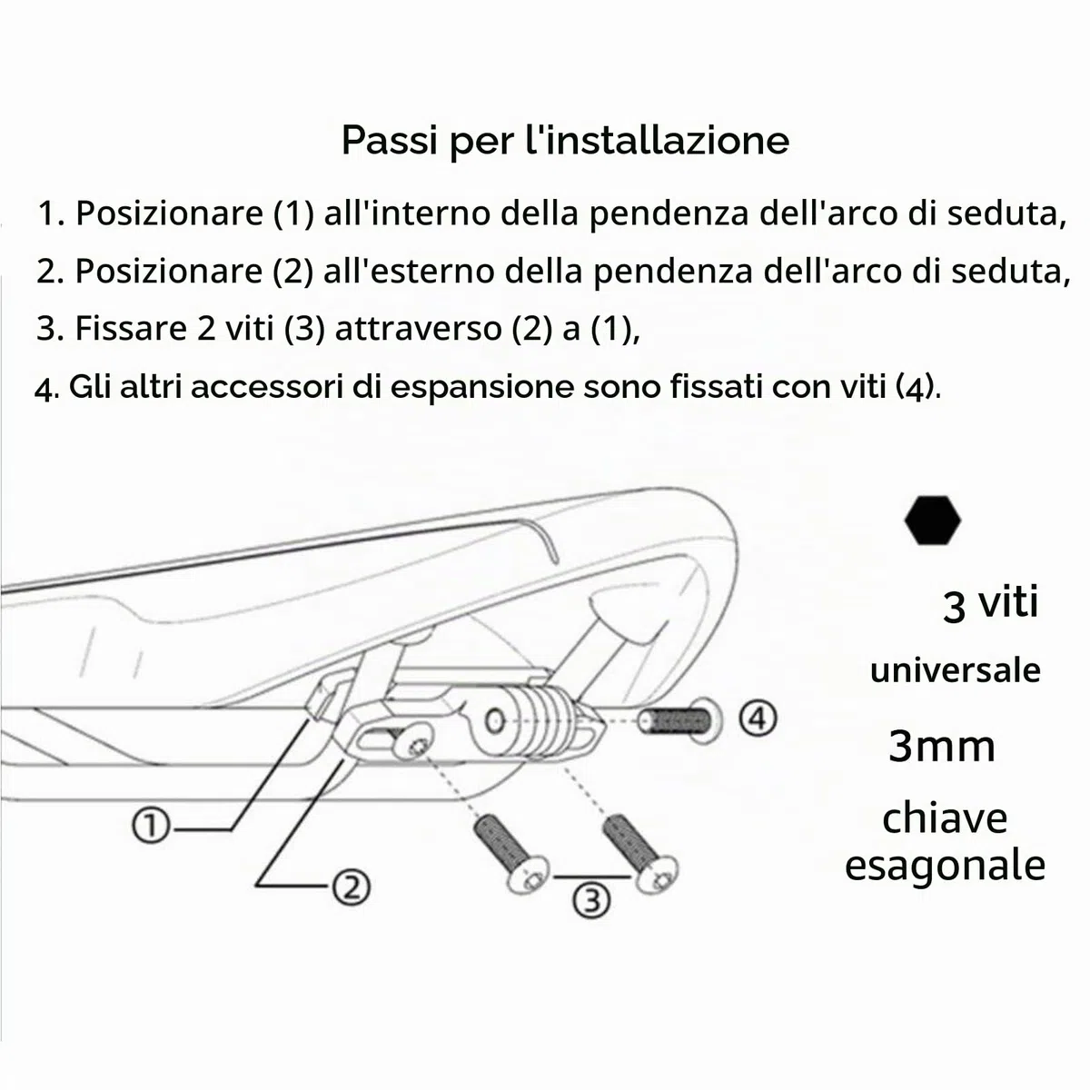 HUAYUWA Supporto per sellino da bicicletta, per Garmin Varia Rearview Radar/RTL510/Edge 520/Edge 820/Edge 1030 Accessori