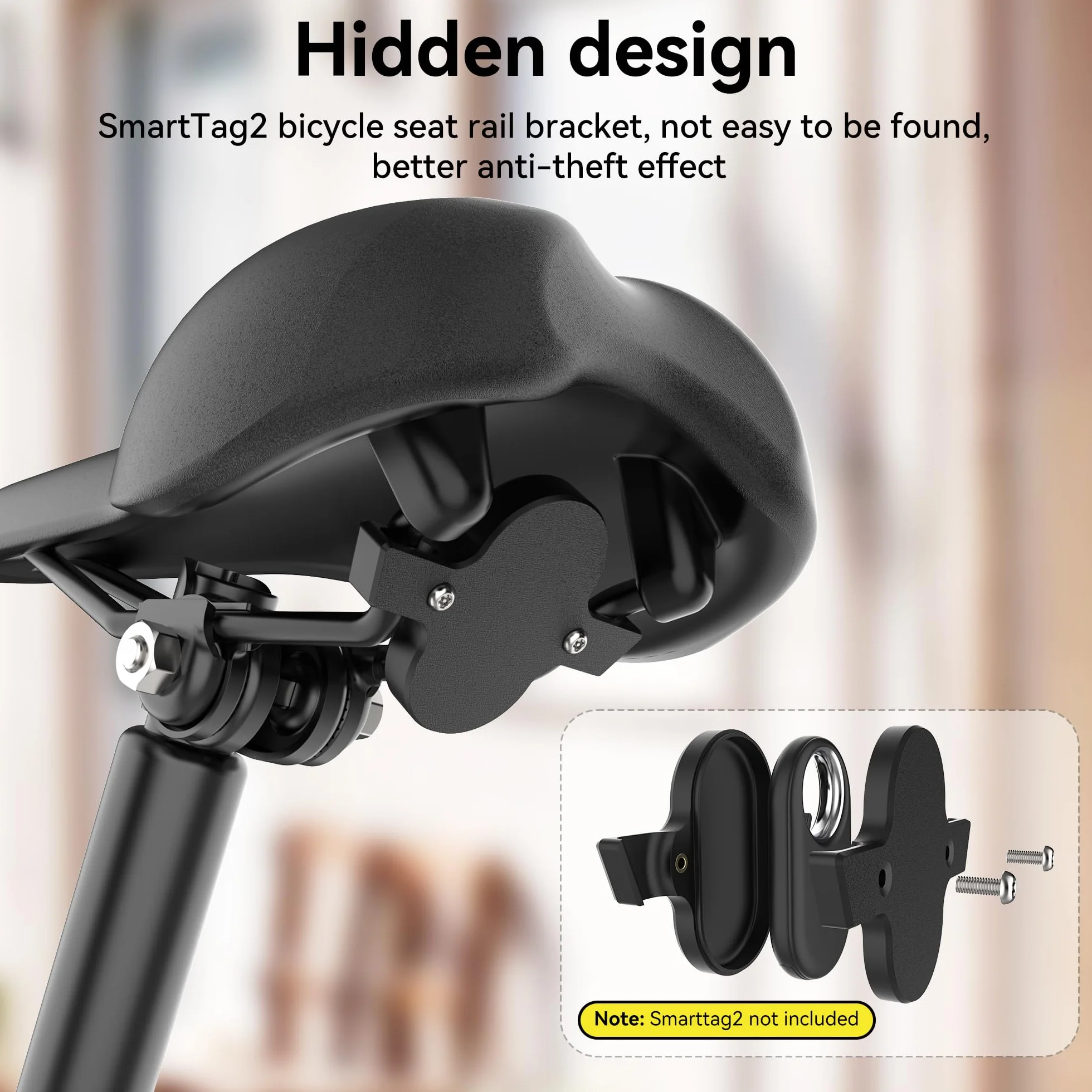 Supporto per bicicletta per Samsung SmartTag 2, nascosto sulla sella, protezione antifurto, compatibile con mountain bike