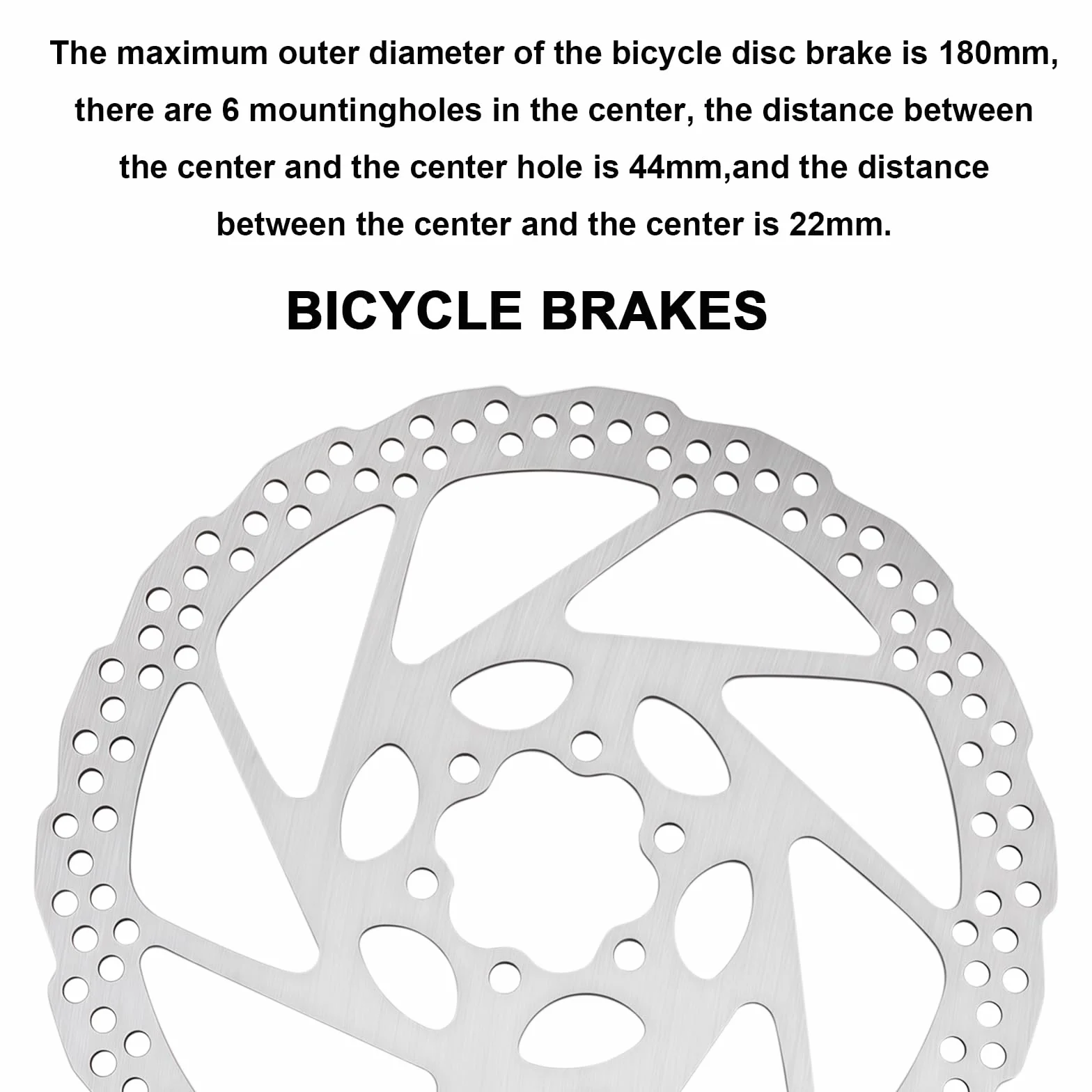 180mm Freni a Disco Bici, Disco Freno Mtb in Acciaio Inossidabile 1cr13 Freno a Disco a 6 Fori Distanza Relativa Tra i Fori 44mm Adatto per Mountain Bike e Bici da Strada