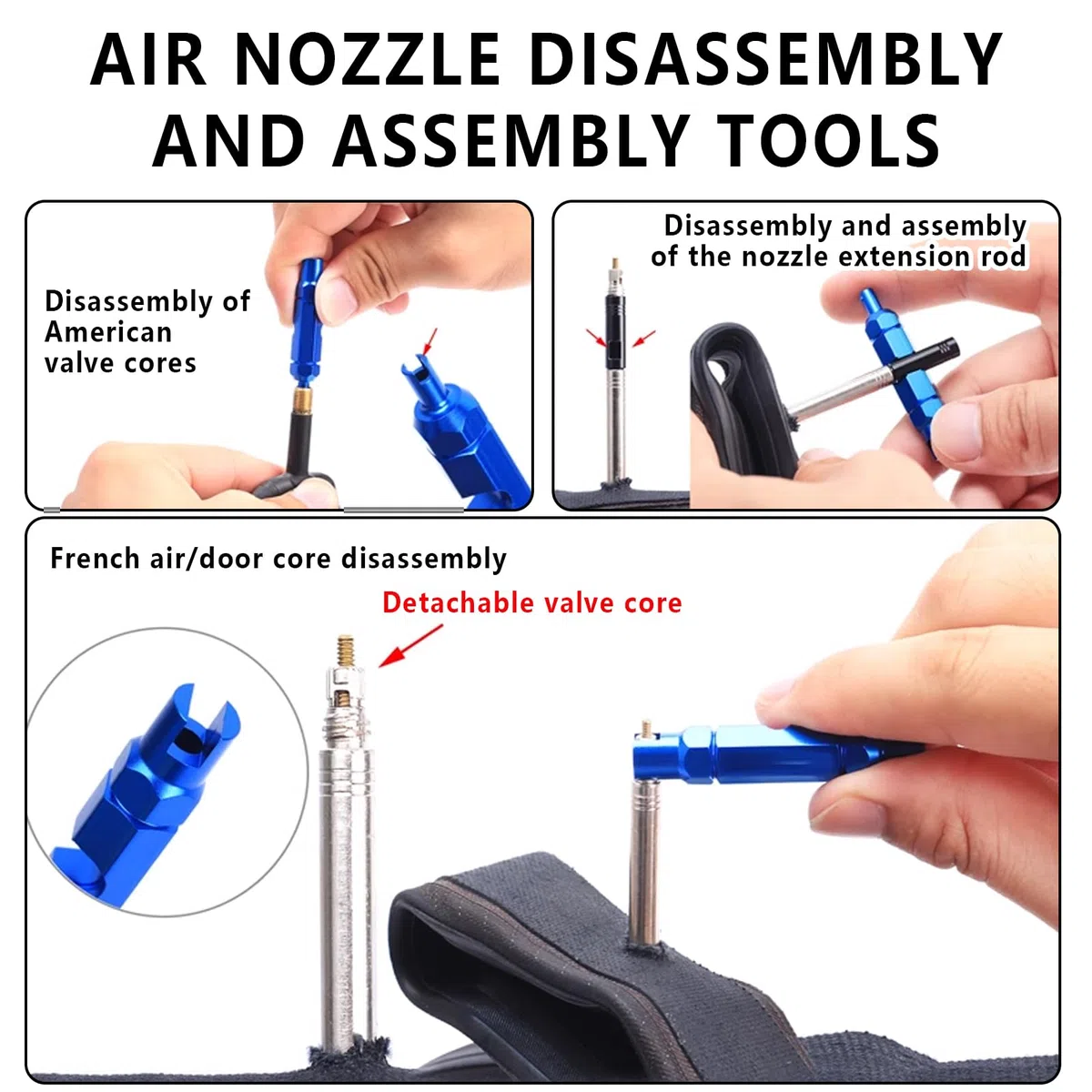 Kit di Riparazione Pneumatici per Bici Senza Camera d'Aria, Siringa da 60ml Strumento di Rimozione Valvola Presta, Iniettore di Sigillante Tubeless, Compatibile per Valvole Schrader e Presta