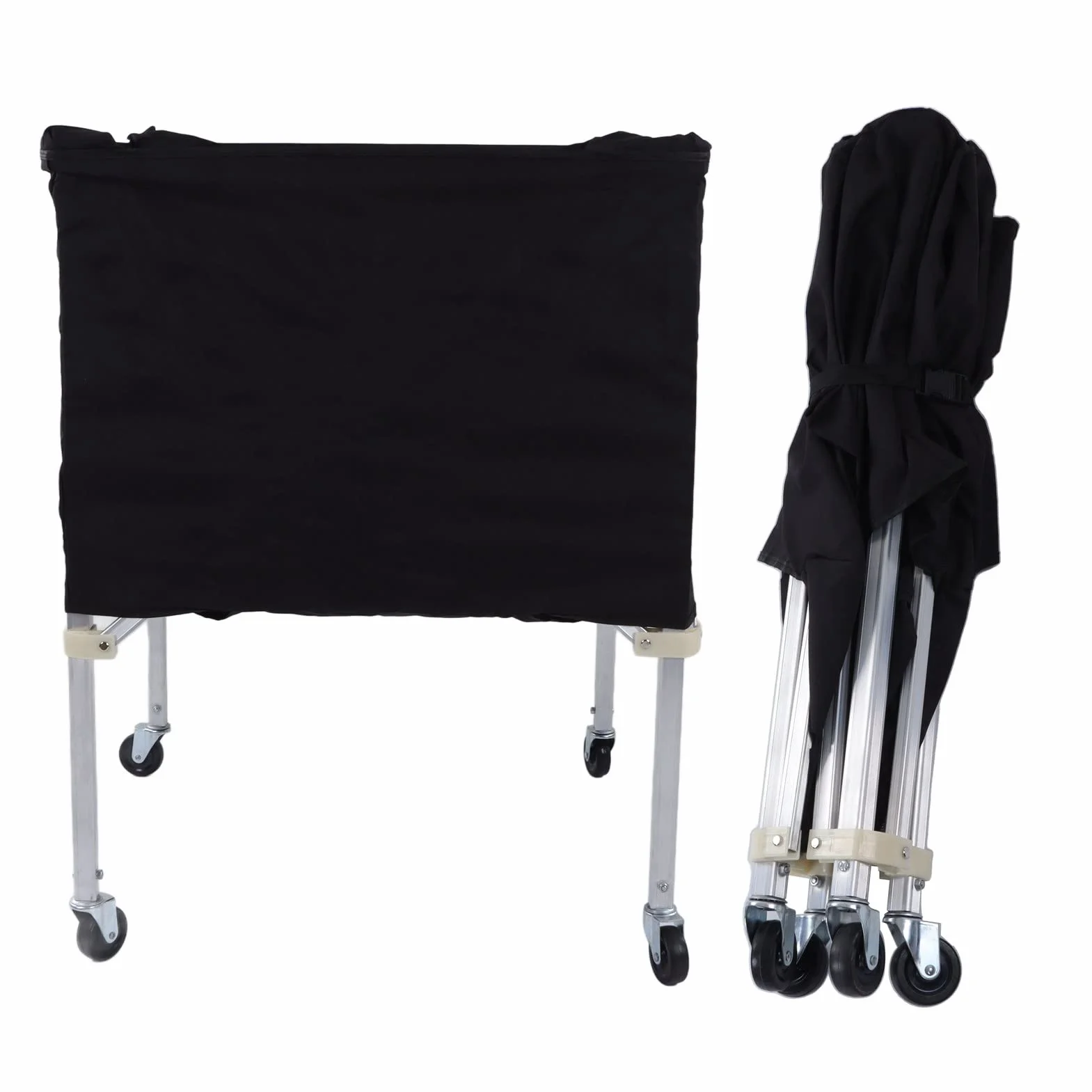 DAUERHAFT Carrello Porta Palloni con Ruote, Carrello Porta Palloni Mobile Pieghevole per Pallavolo
