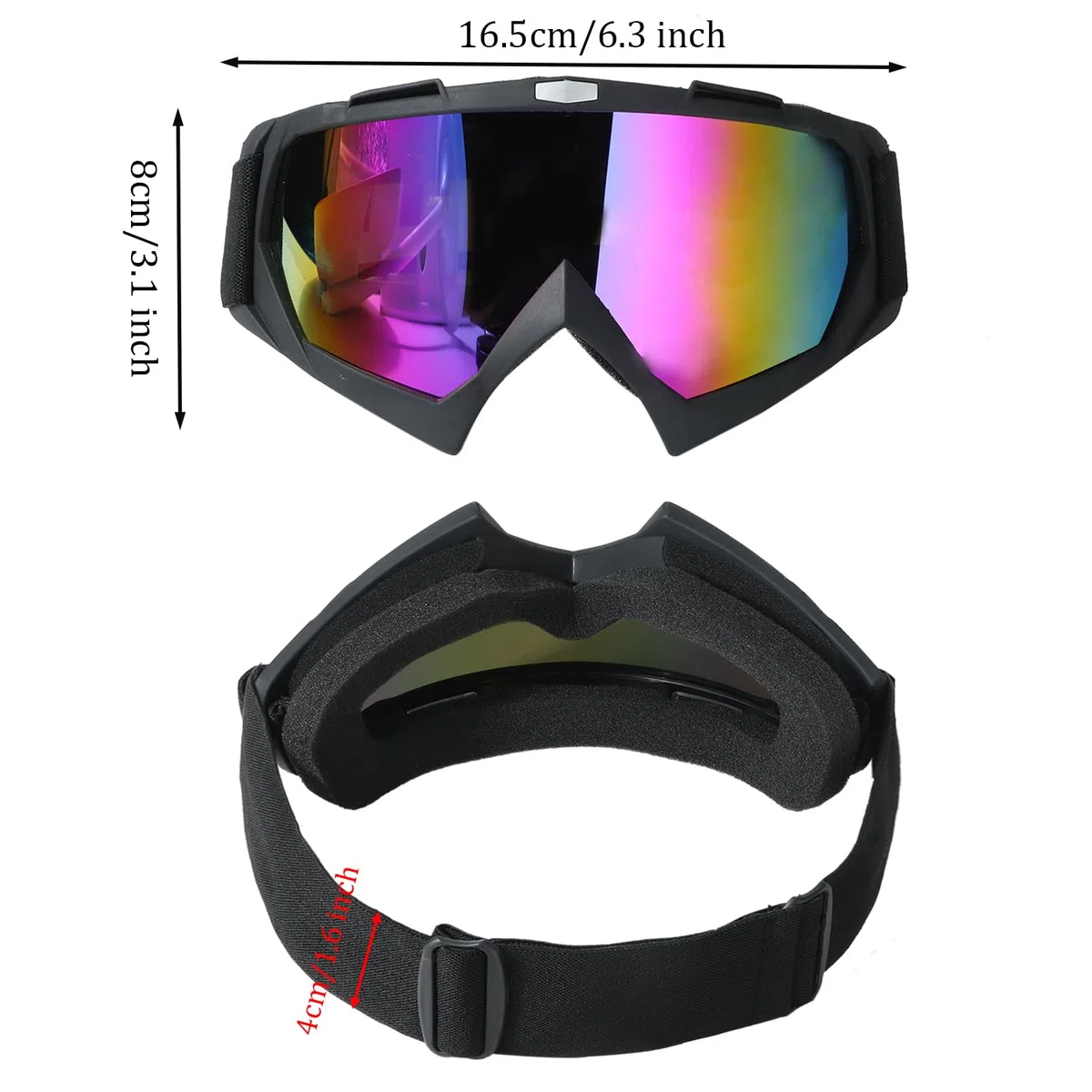 Maschere da Sci, Occhiali da Moto, Occhiali Anti Nebbia e Protezione UV, per Attivit All'Aperto come Sci, per Uomini e Donne