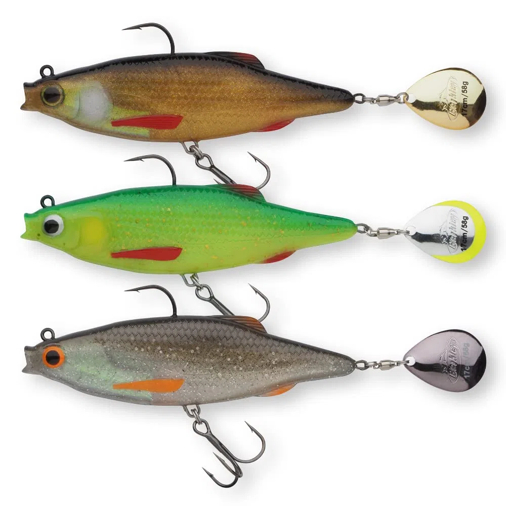 Berkley Pulse Realistic Roach Flash - Soft Rubber fishing lures with spinner blade tail and razor sharp hooks. Lures for fishing for perch, zander, pike and bass. Ready to fish spinning lures.