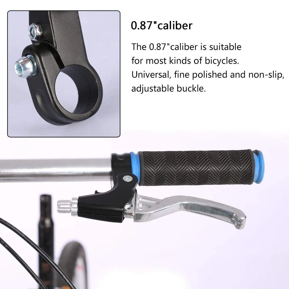 Leva freno in lega di alluminio, 1 paio di maniglie in lega di alluminio, per mountain bike, bicicletta, per mountain bike, bici da strada e bici pieghevoli (argento)