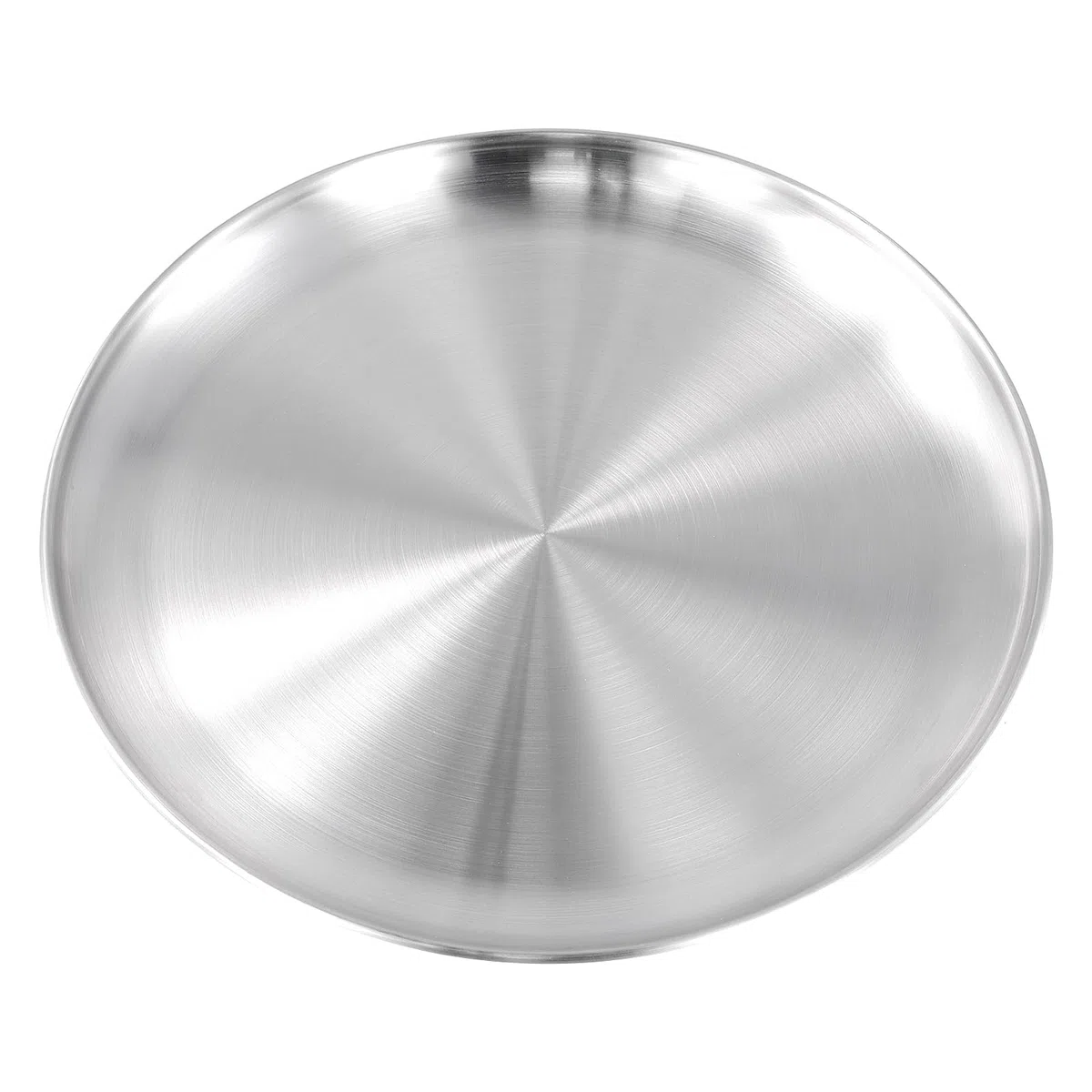 4 piatti rotondi in acciaio inox da 30 cm, piatti rotondi in acciaio inox, piatti da campeggio in acciaio inox, per picnic, barbecue