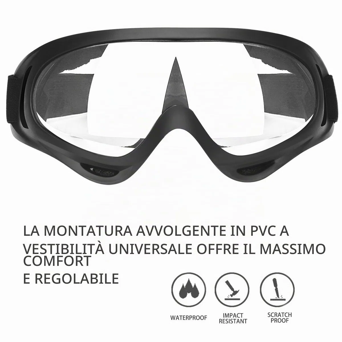 YAMI Occhiali di sicurezza da 2 paia per bambini con protezione anti-nebbia e UV, perfetti per pistole anti-schiuma