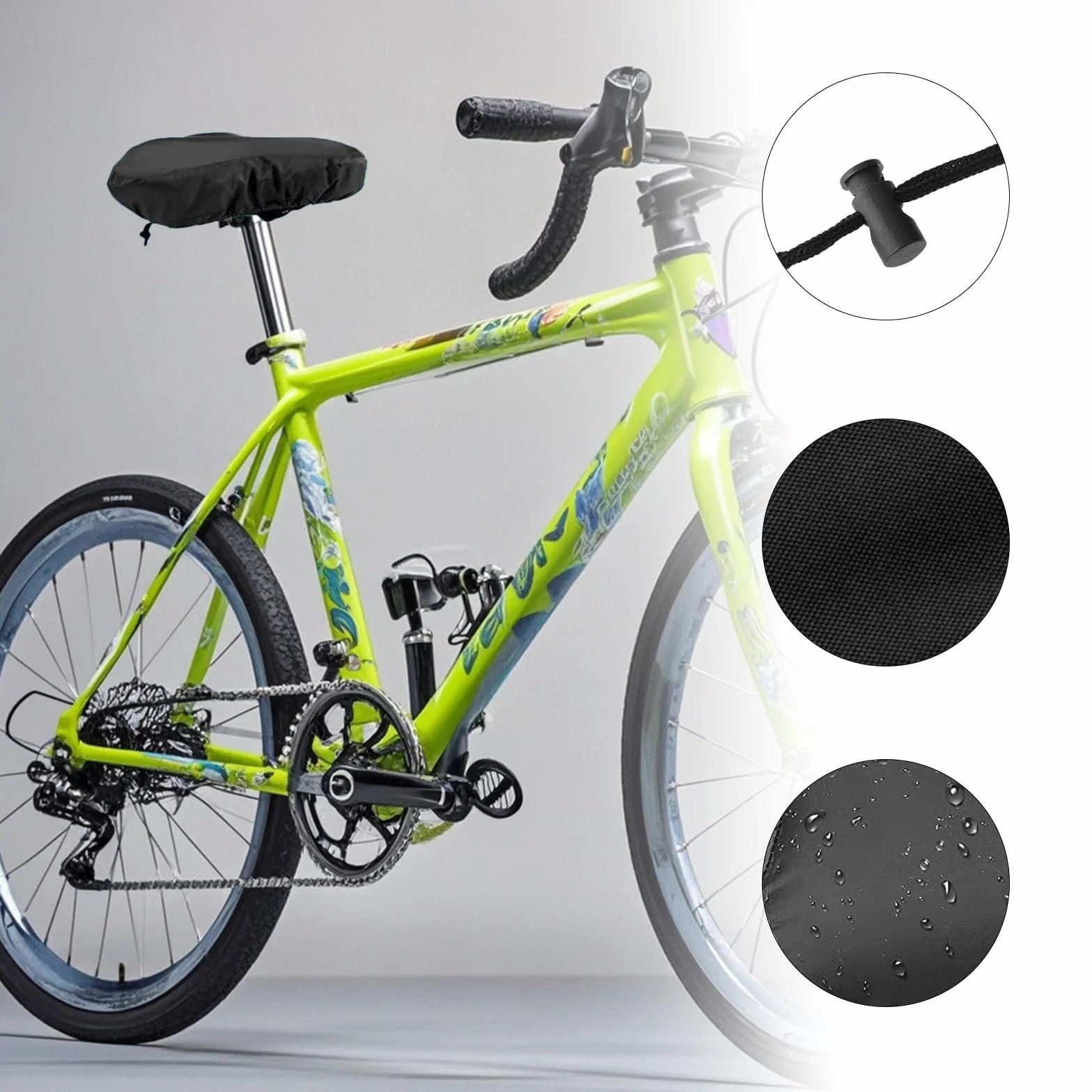 2 pezzi Coprisella impermeabile per bicicletta con coulisse elastica in PVC per la maggior parte delle selle della bicicletta