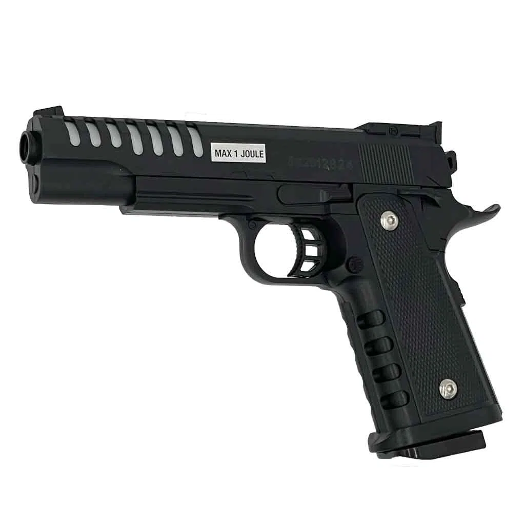 Saigo Hi-capa SG00060 Pistola Airsoft-Modello a Molla-Fuoco Manuale/Colpo per Colpo-Colore: Nero-Potenza 0,3 Joule