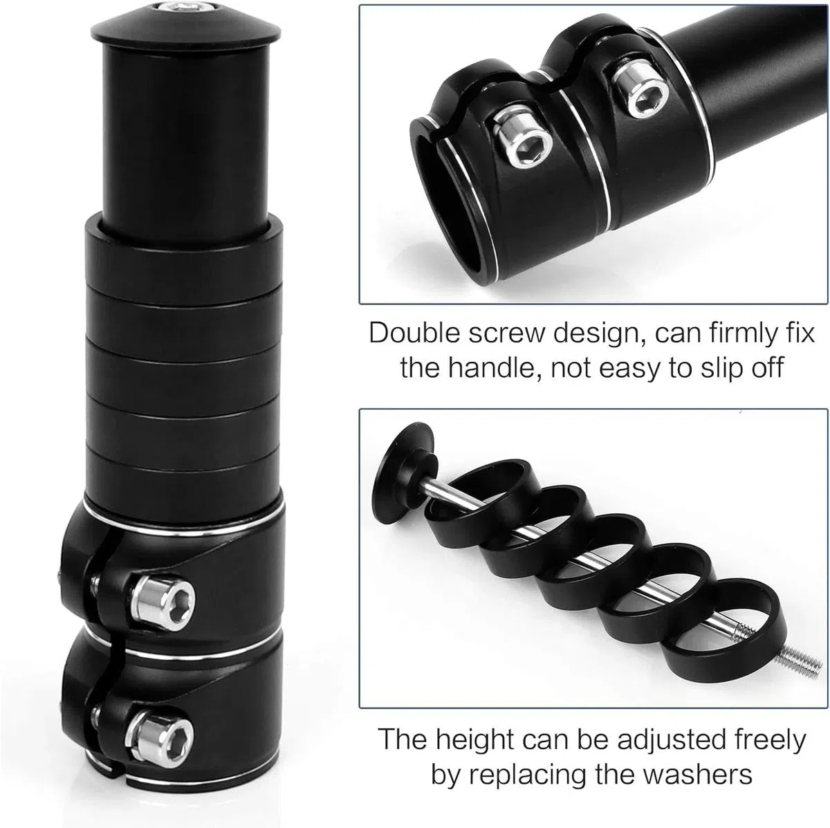 28mm Prolunga Manubrio MTB Altezza Adattatore per Attacco Manubrio in Lega di Alluminio Riser Manubrio Estensore Prolunga Stelo Forcella Bici da Corsa (3,5 * 3,5 * 12,9cm)