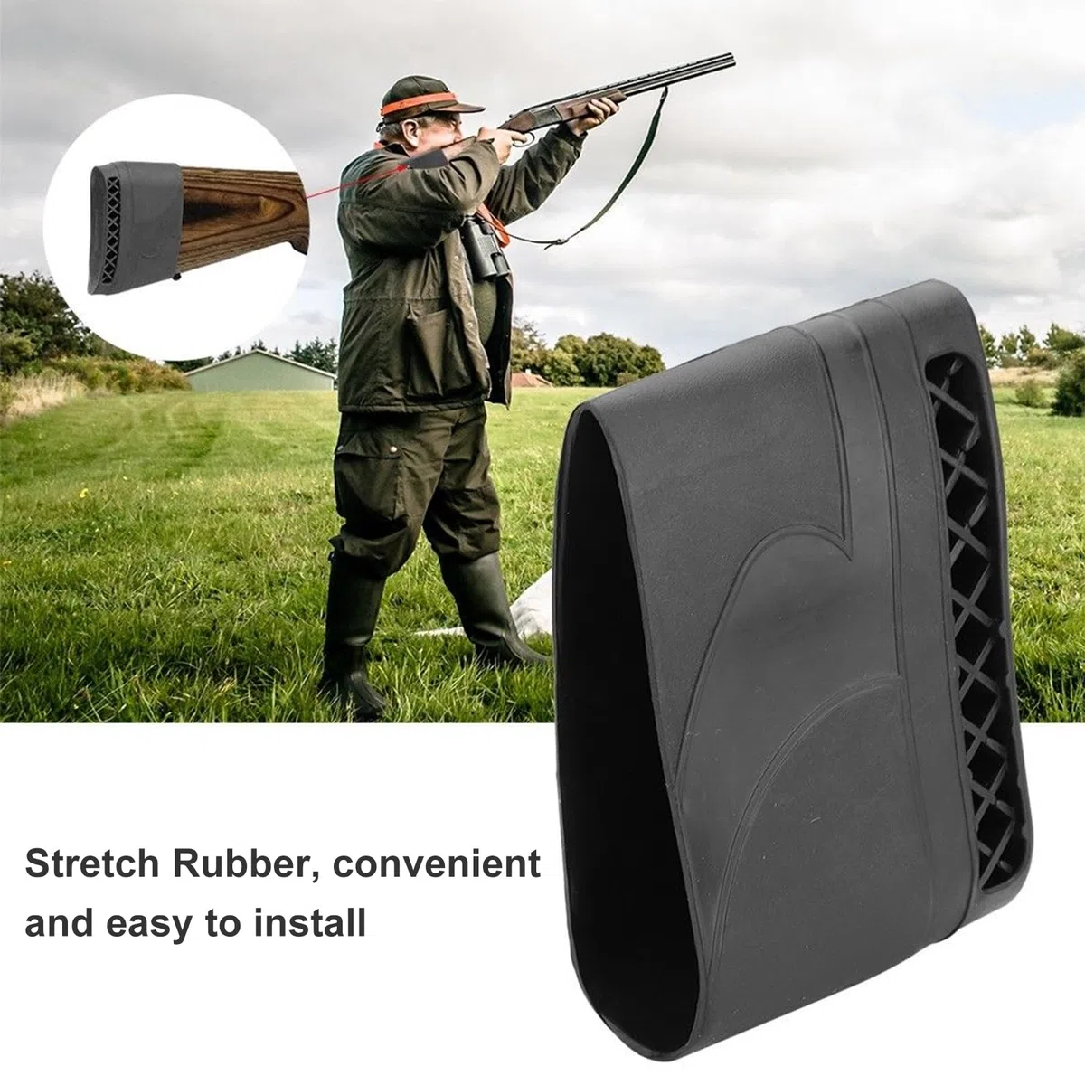 Ammortizzatore In Gomma Per Fucile, Caccia Fucilazione Calcio Della Pistola Recoil Pad, Calciolo In Gomma Per Fucile, Accessorio Del Cuscinetto Di Gomma Di Rinculo Per Fucile Da Caccia All'aperto.
