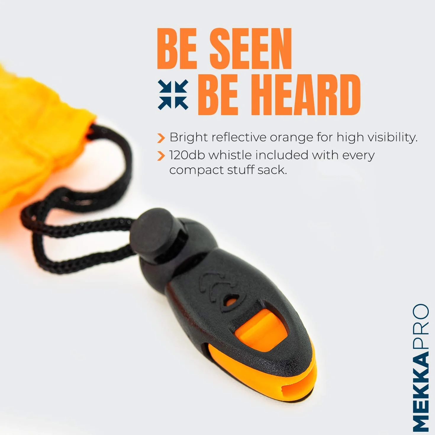 Coperta Termica Emergenza MEKKAPRO in Mylar Extra Spesso con Fischietto di Sopravvivenza – Sacco Bivacco Arancione per Survival Kit