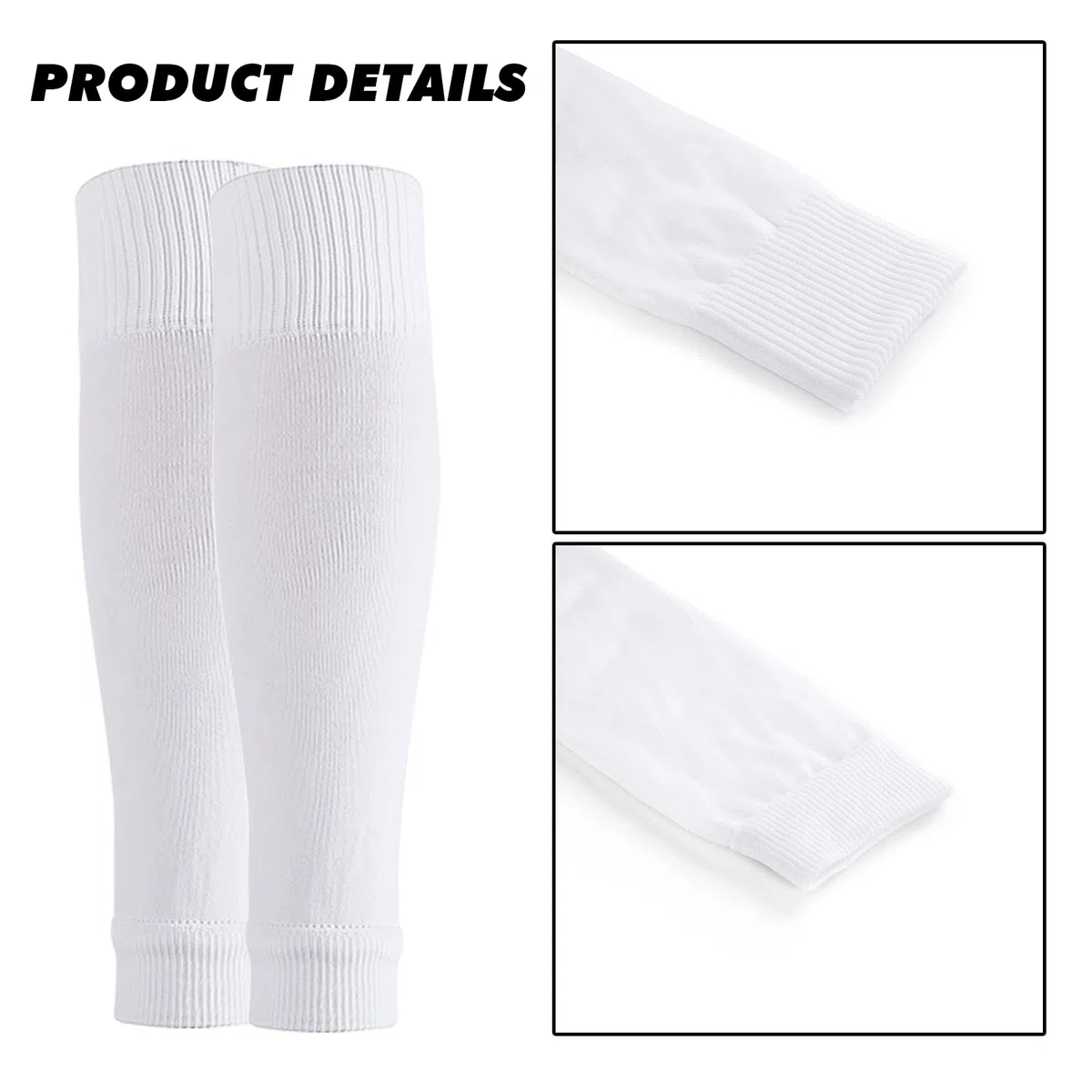 4 Paia Polpaccera Compressione Uomo Donna, Calze Compressione, Gambaletti Compressione, Fascia Elastiche Polpaccio, Per Corsa, Fitness, Sport, Calcio, Ciclismo(nero, bianco）