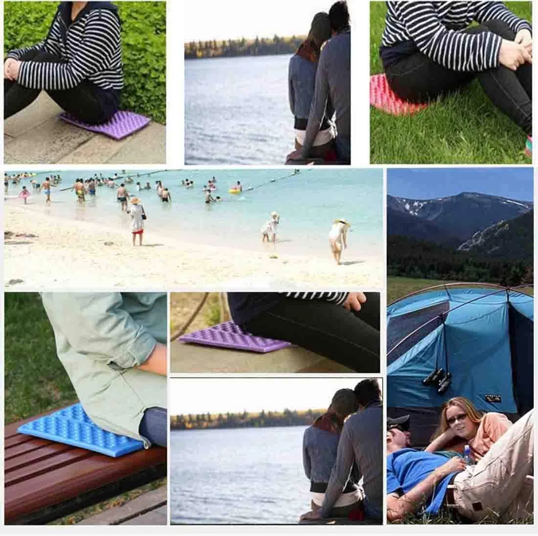 Boolavard Pieghevole Pieghevole Tappetino da campeggio per esterni Sedile in schiuma XPE Cuscino portatile impermeabile Sedia da picnic Mat Pad