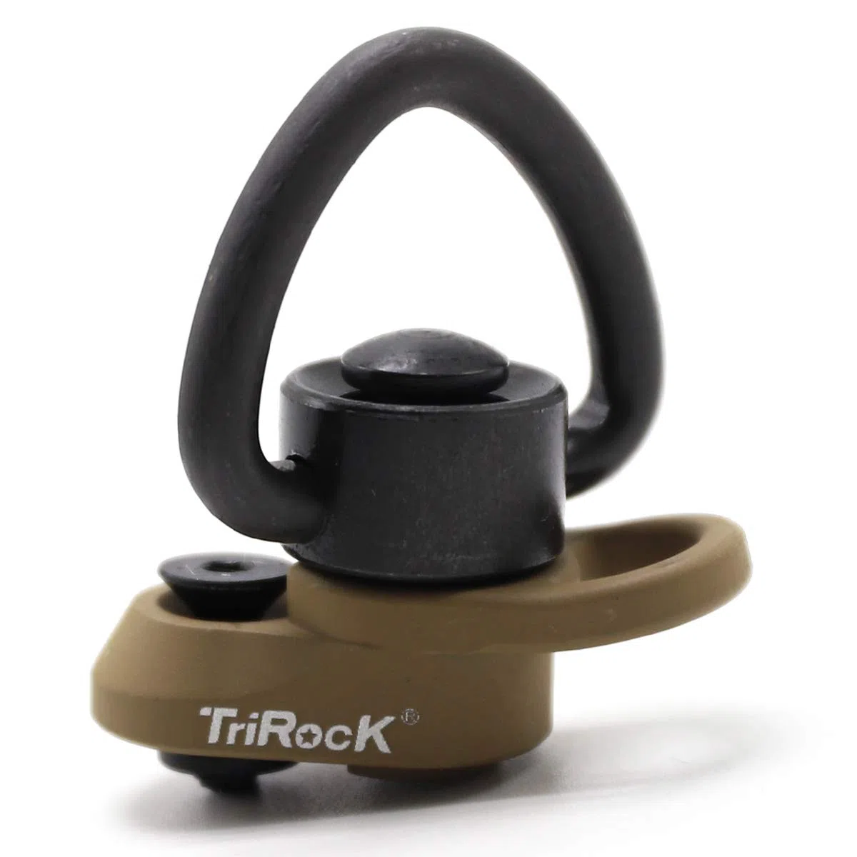 Trirock Keymod Sling Swivel Heart-shape loop with Push Button TAN/FDE QD base & Sling Mount with a Hole for Snap Clip Hook Spring