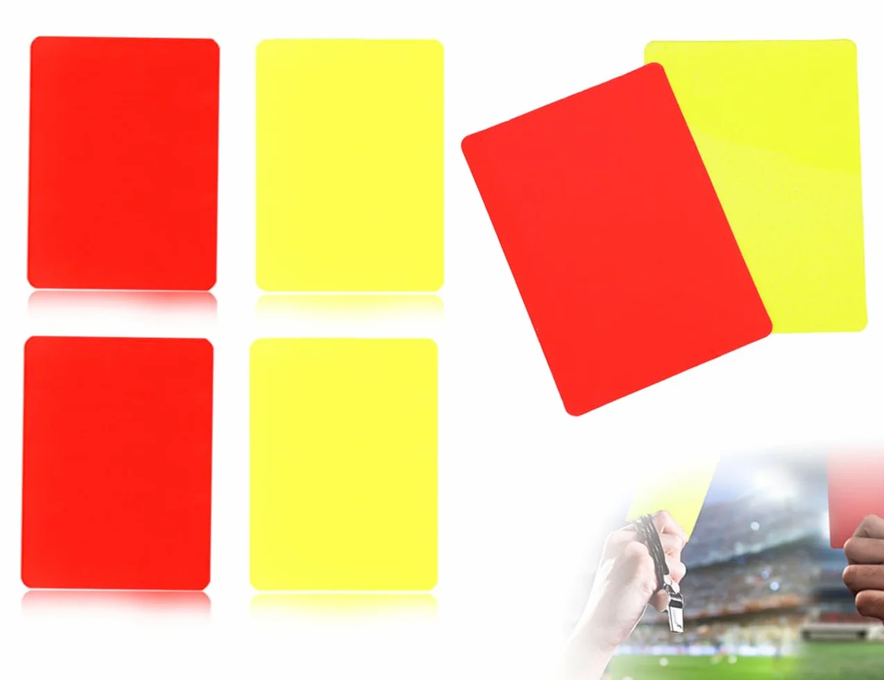 Set di Carte per Arbitri, Cartellino Giallo e Rosso, Arbitro di Calcio Sportivo, Carte Disciplinari, Strumento per Arbitri, per Pallacanestro, Calcio, Sport Scolastici (7,5 x 10,5 cm)