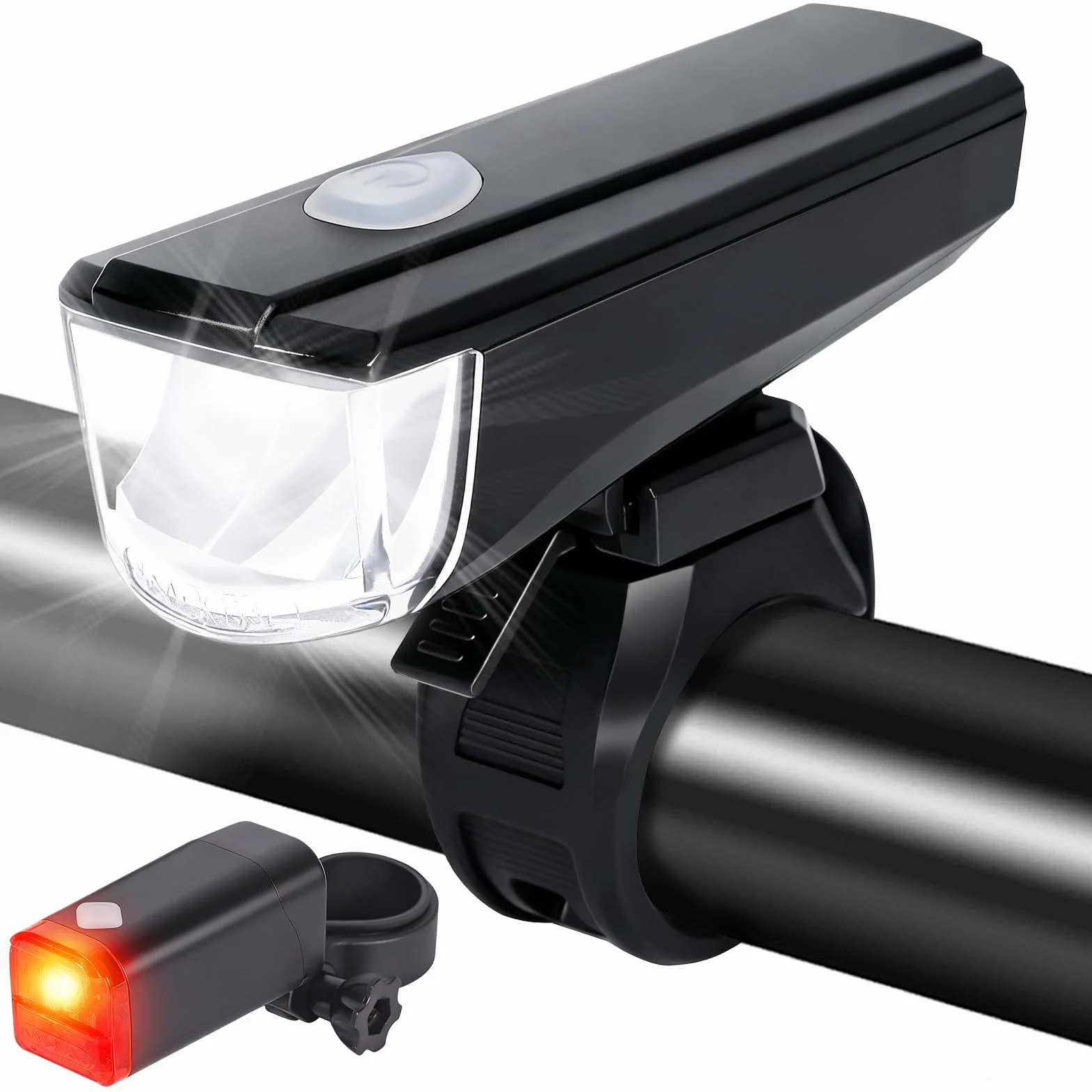 Set Luci Bicicletta LED, Luci Bici Batteria, Impermeabile IPX5 Luce Bici Anteriori e Posteriori, 3+2 Modalità di Illuminazione Luce Bici per I'equitazione Notturna, Campeggio
