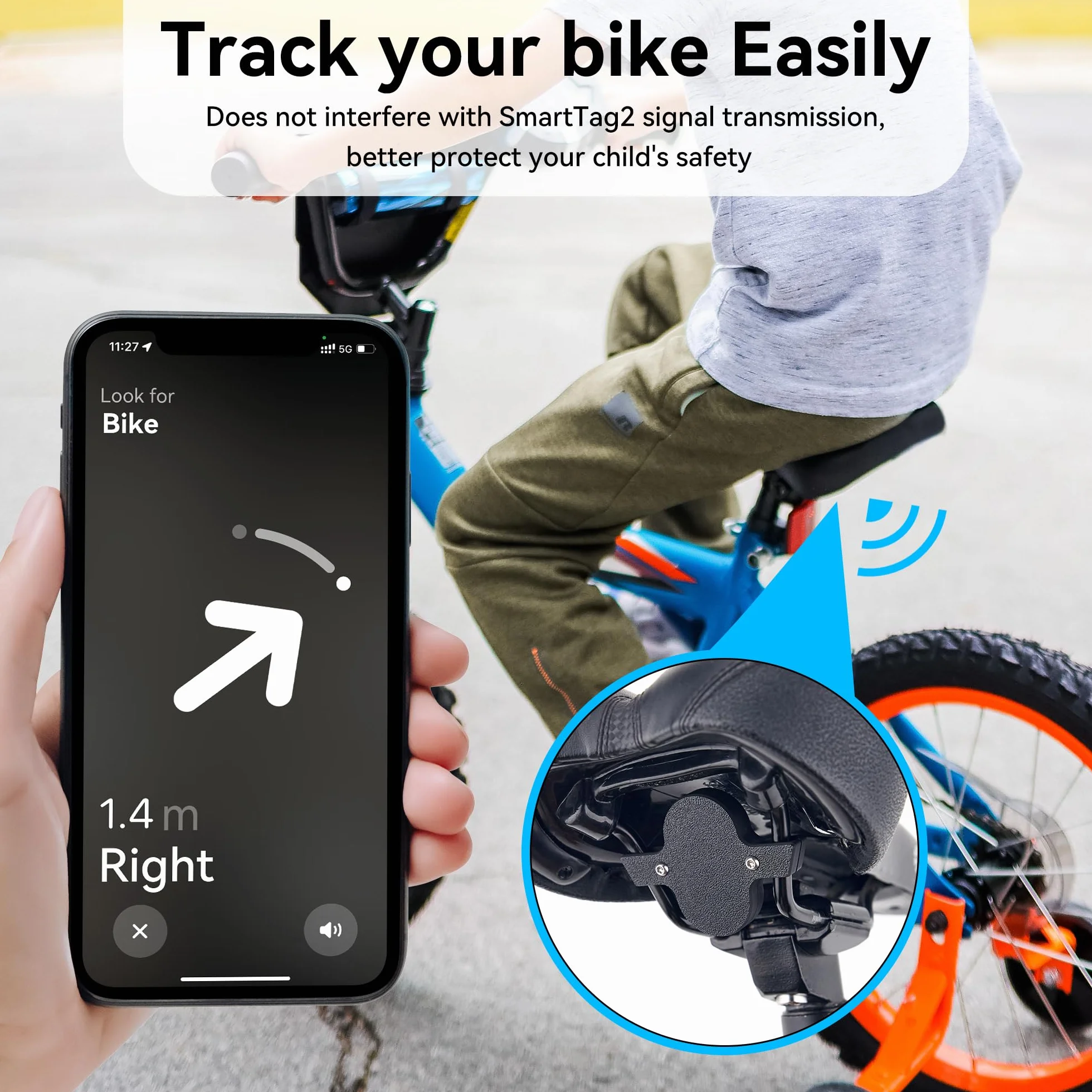 Supporto per bicicletta per Samsung SmartTag 2, nascosto sulla sella, protezione antifurto, compatibile con mountain bike
