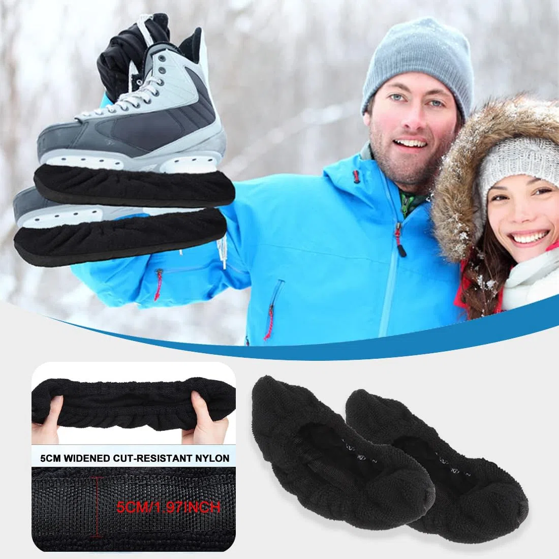 1 Paio di Calze Elastiche per Pattini da Ghiaccio per Hockey su Ghiaccio, per Uomo e Donna, Bambini, Pattini da Ghiaccio e Pattinaggio, Protezione per Pattini, Accessori per Hockey su Ghiaccio