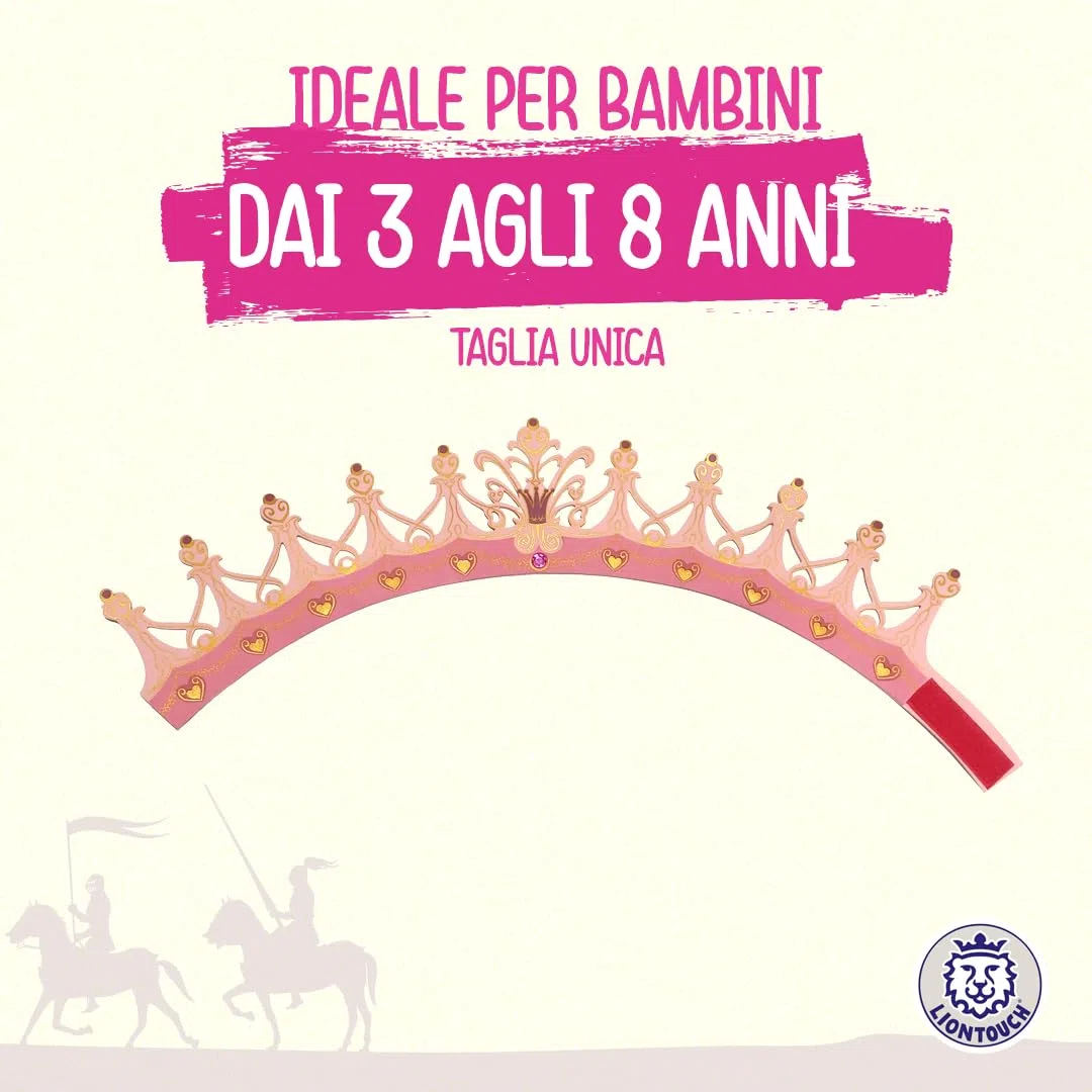 Liontouch - Corona da Regina Rosa per Ragazze | età 3-8 - Misura Regolabile | Accessorio per Giochi di Ruolo, Travestimenti, Costumi Regali, Abiti a Tema per Bimbe | Realizzata in Gommapiuma Durevole