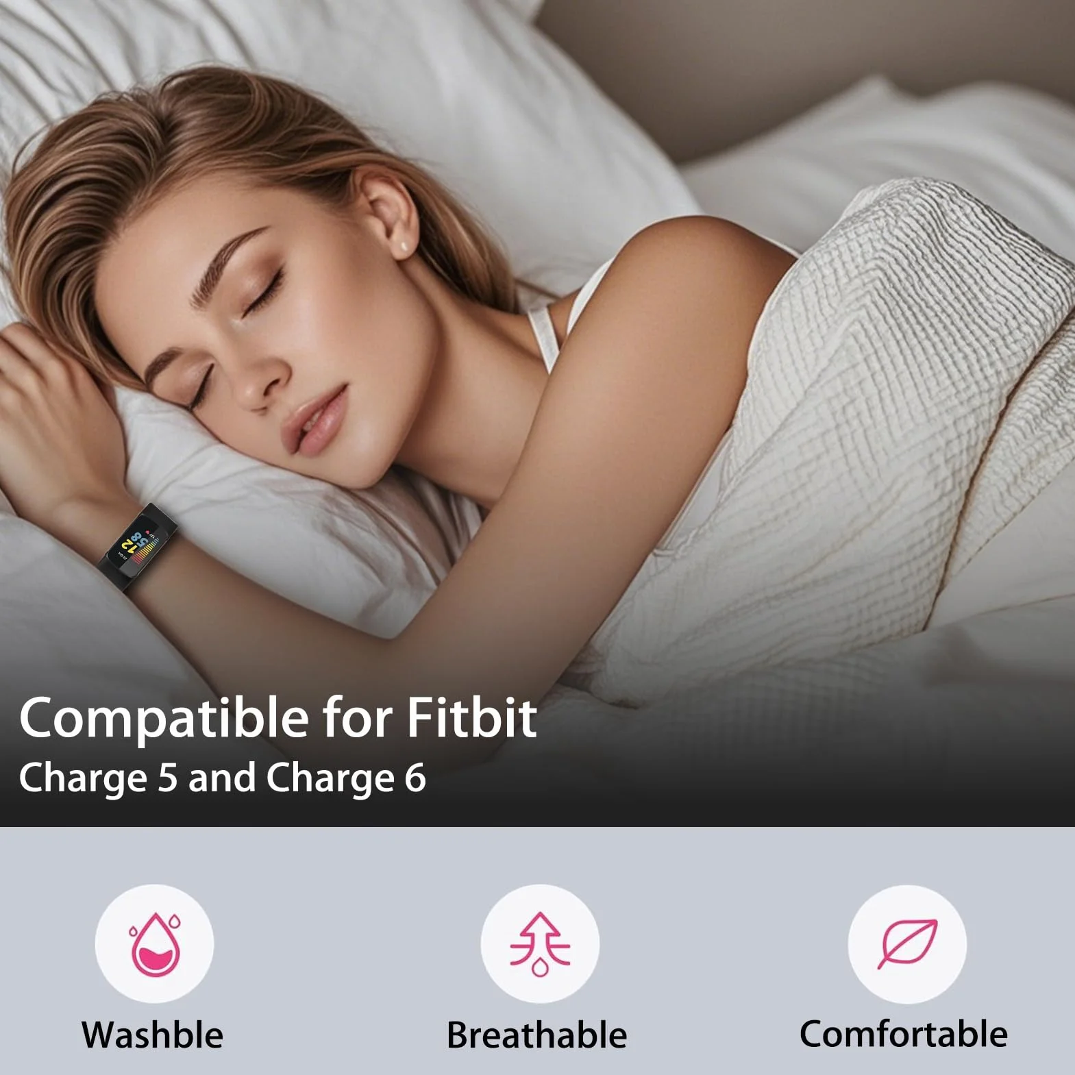 Cinturini Compatibile per Fitbit Charge 5 / Charge 6 Cinturino Donna Uomo Silicone Sport Regolabile Ricambio Braccialetto, Accessory Bracciale, S/L (nessun Tracker)