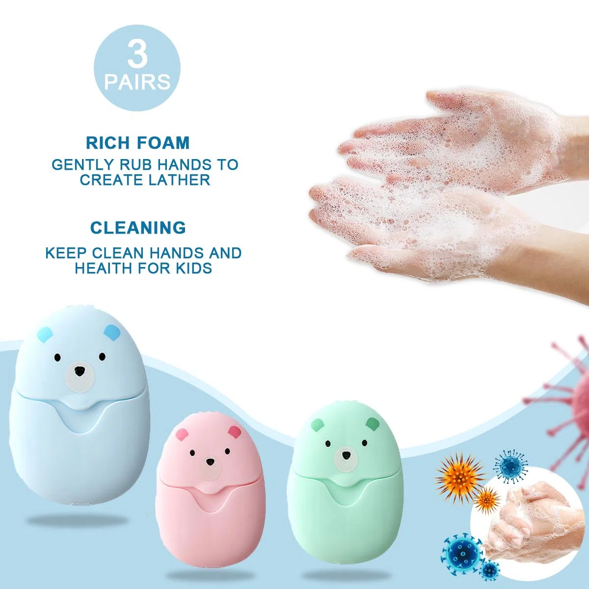 6 Pezzi 300 Fogli di Sapone da Viaggio, Sapone in Fogli Fogli di Sapone di Carta Portatile Monouso con Scatola per Viaggio Escursionismo Campeggio