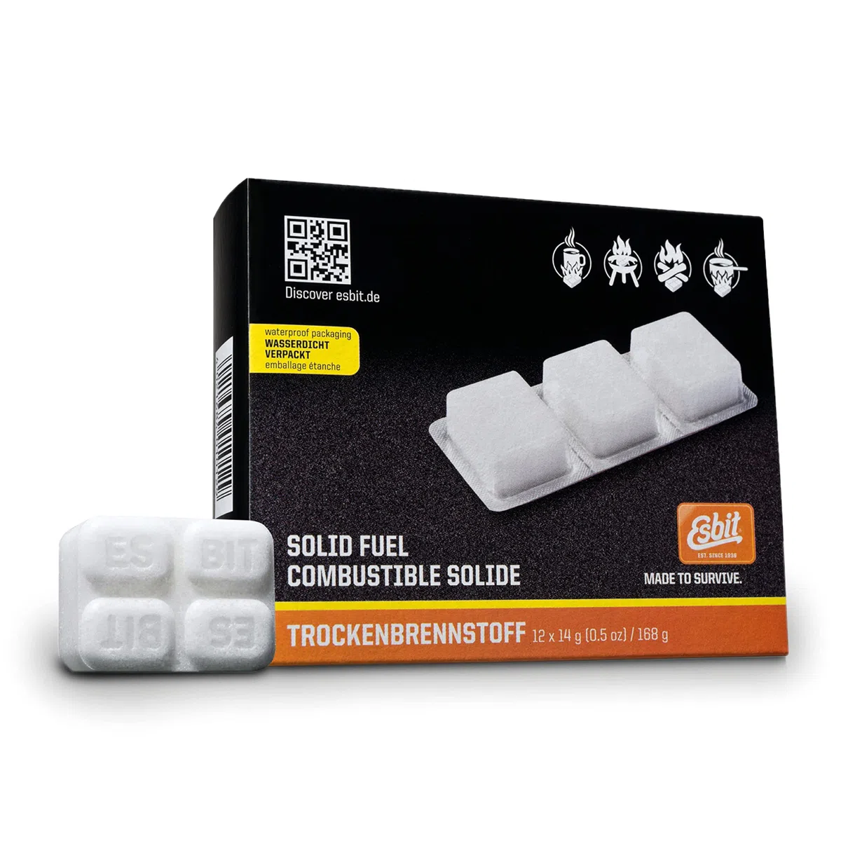 Esbit 00101200-D-DD, Solid Fuel Unisex-Adult, White, 14g