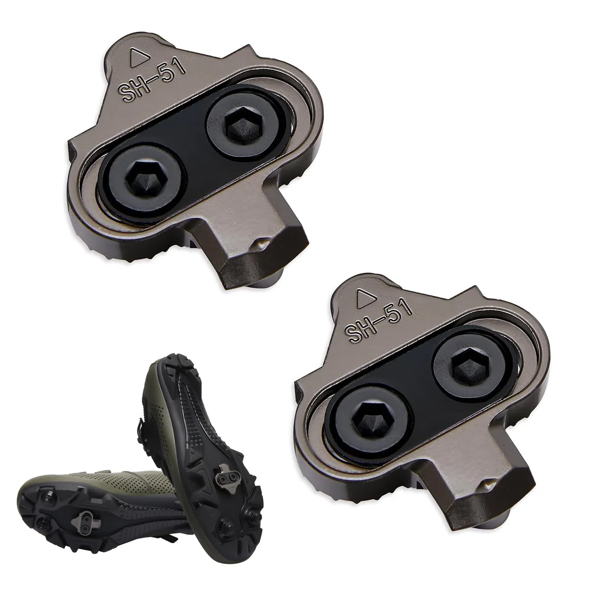 2 Pezzi Tacchetti per Bici, Compatibili con SPD SM-SH51, Acciaio Tacchetti per Scarpe da Bicicletta Forti Tacchetti per Pedali MTB Mountain Bike Tacchetti per Scarpe da Spinning