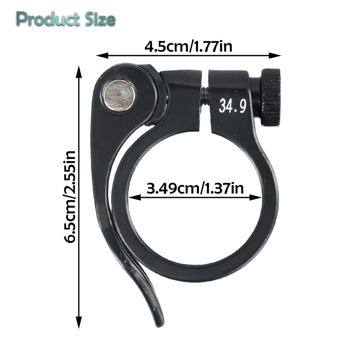 2 pezzi Collarino reggisella, Robusto e durevole Collarino reggisella in Lega di alluminio, Regolabile Morsetto del Sedile per Mountain bike Bici da strada e Bici pieghevoli, Nero (34.9mm)