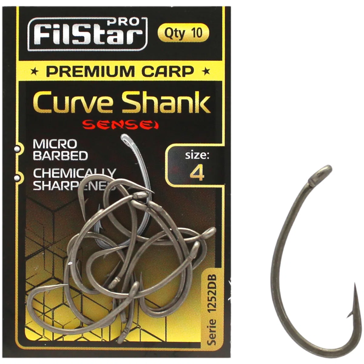 Set 10 Ami da Pesca Curve Shank N4 - Set Pesca Carpa - Ami Carpfishing - Ganci alla Pesce - Kit Pesca Lago - Pesca Accessori per Boilies - Method Feeder Fishing Hook - Articoli da Pesca