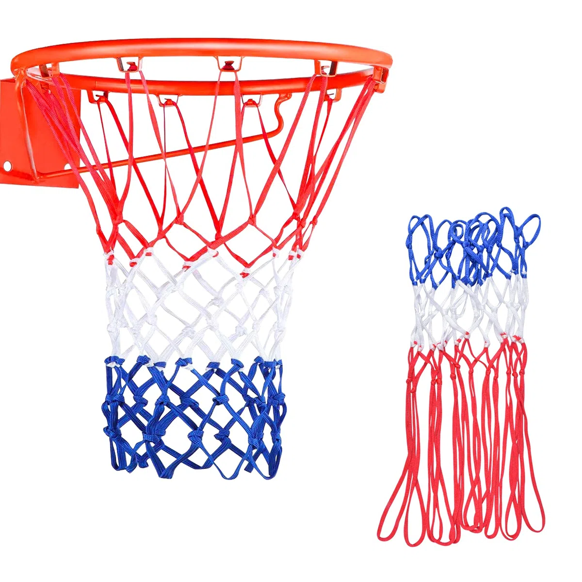 2 reti da basket professionali, rete di ricambio per cesti standard Ø 45 cm, per 12 passanti, in nylon resistente alle intemperie, rete per canestro da basket per tutte le stagioni interni/esterni