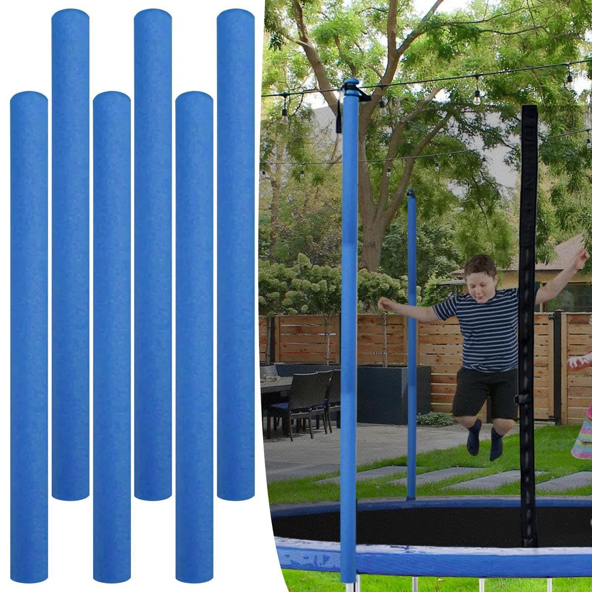 6 Tubi in Schiuma per Trampolino 88 Cm Protezione per Aste di Trampolinos, Trampolinos di Ricambio Copertura in Gommapiuma per Aste, Imbottitura in Schiuma
