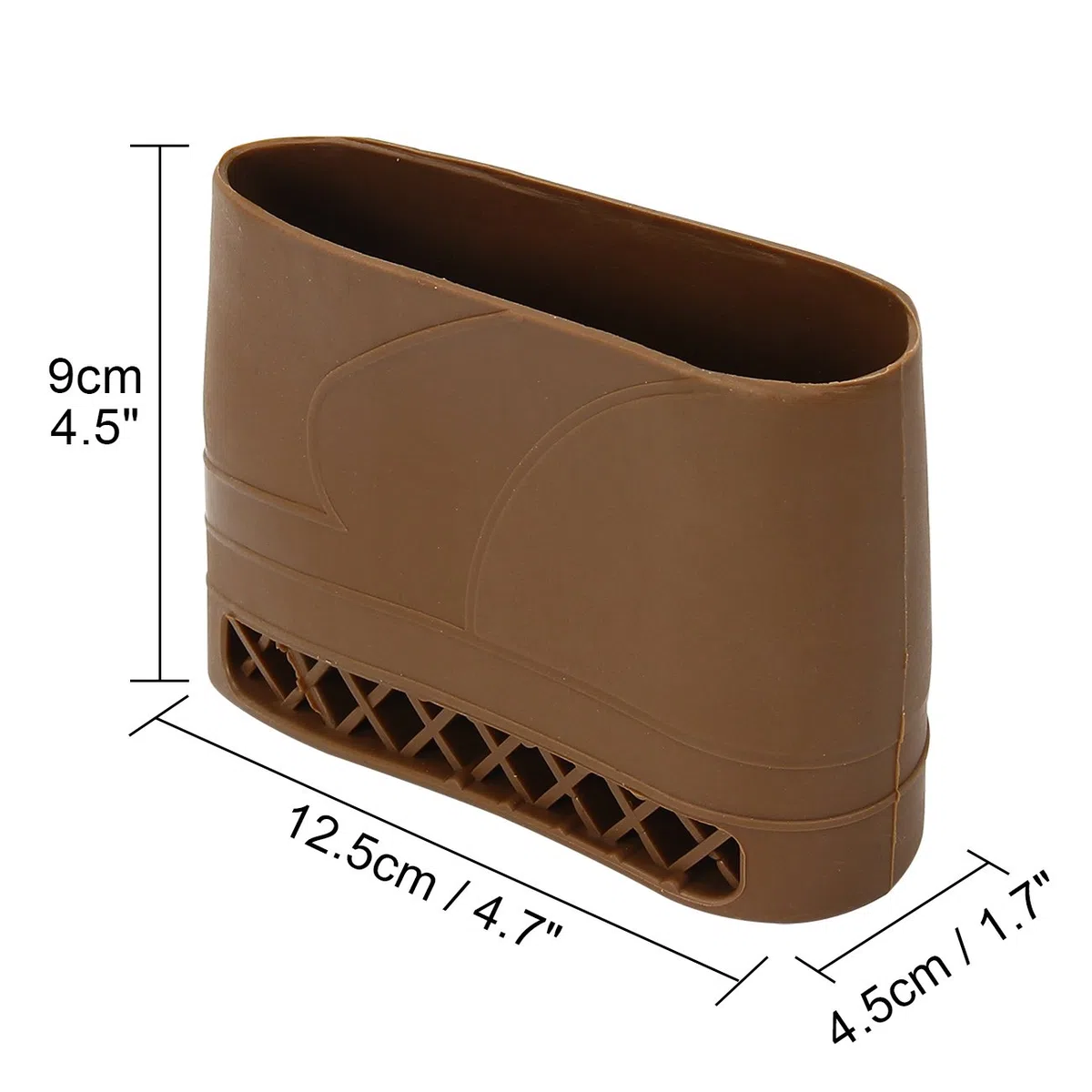 Latinaric - Ammortizzatore in gomma per fucile, calciolo in gomma, prolunga per fusto di fucile, 12,5 x 3 x 8 cm, marrone/nero
