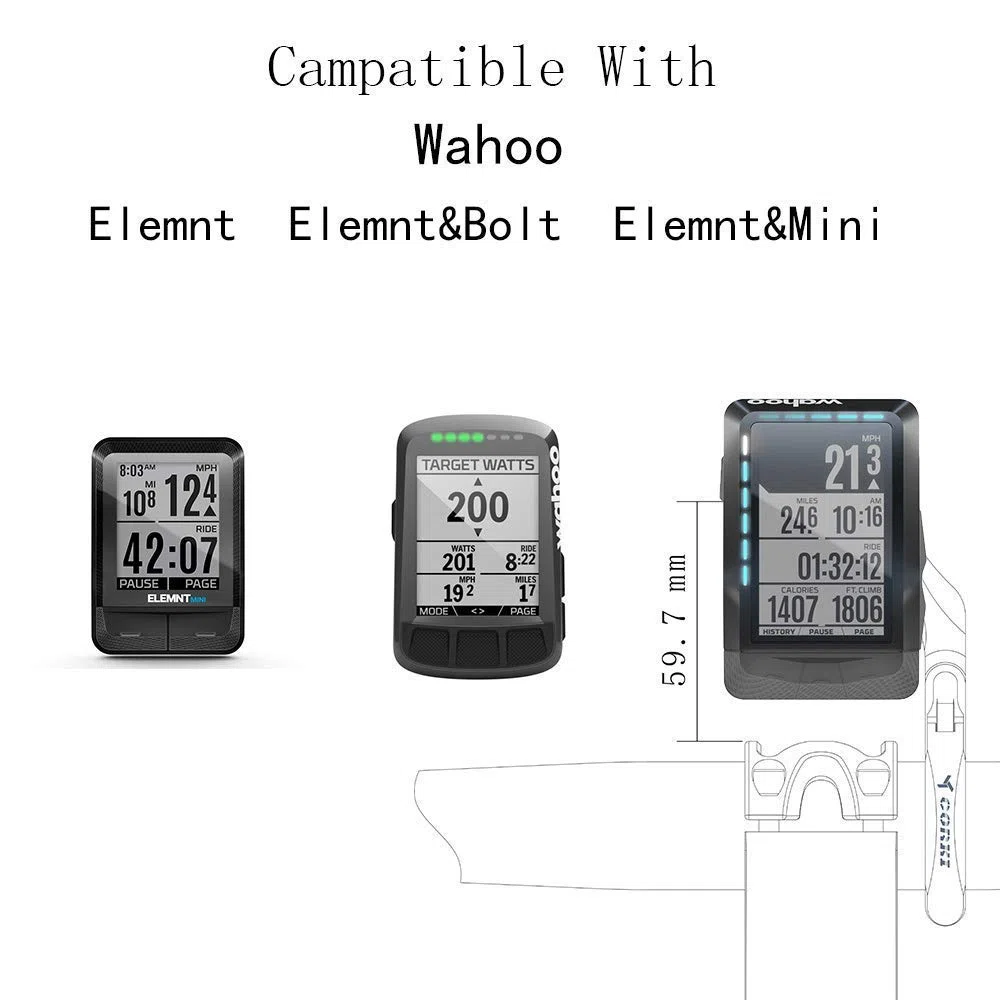 Attacco Wahoo, supporto bici combo anteriore anteriore per Wahoo Elemnt, Wahoo Elemnt Bolt, Wahoo Elemnt Mini e videocamera (Wahoo Mount 2)