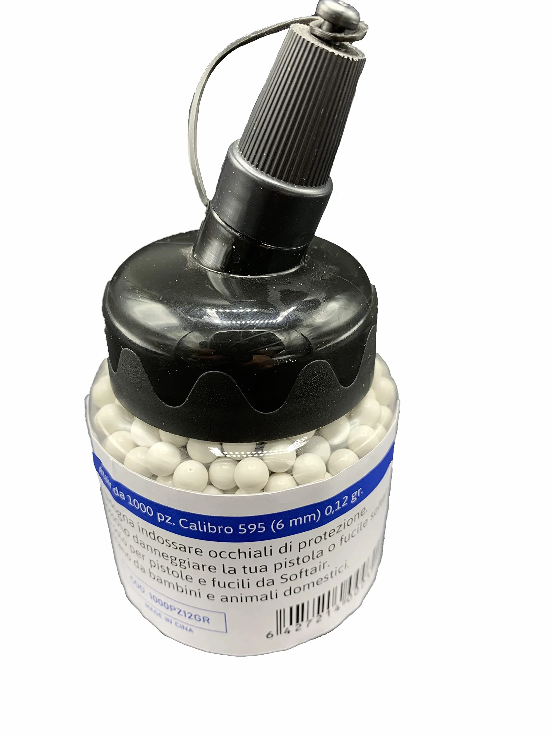 Biberon Pallini da Softair Airsoft 6mm 0,12gr 1000 BB Doppia Lucidatura