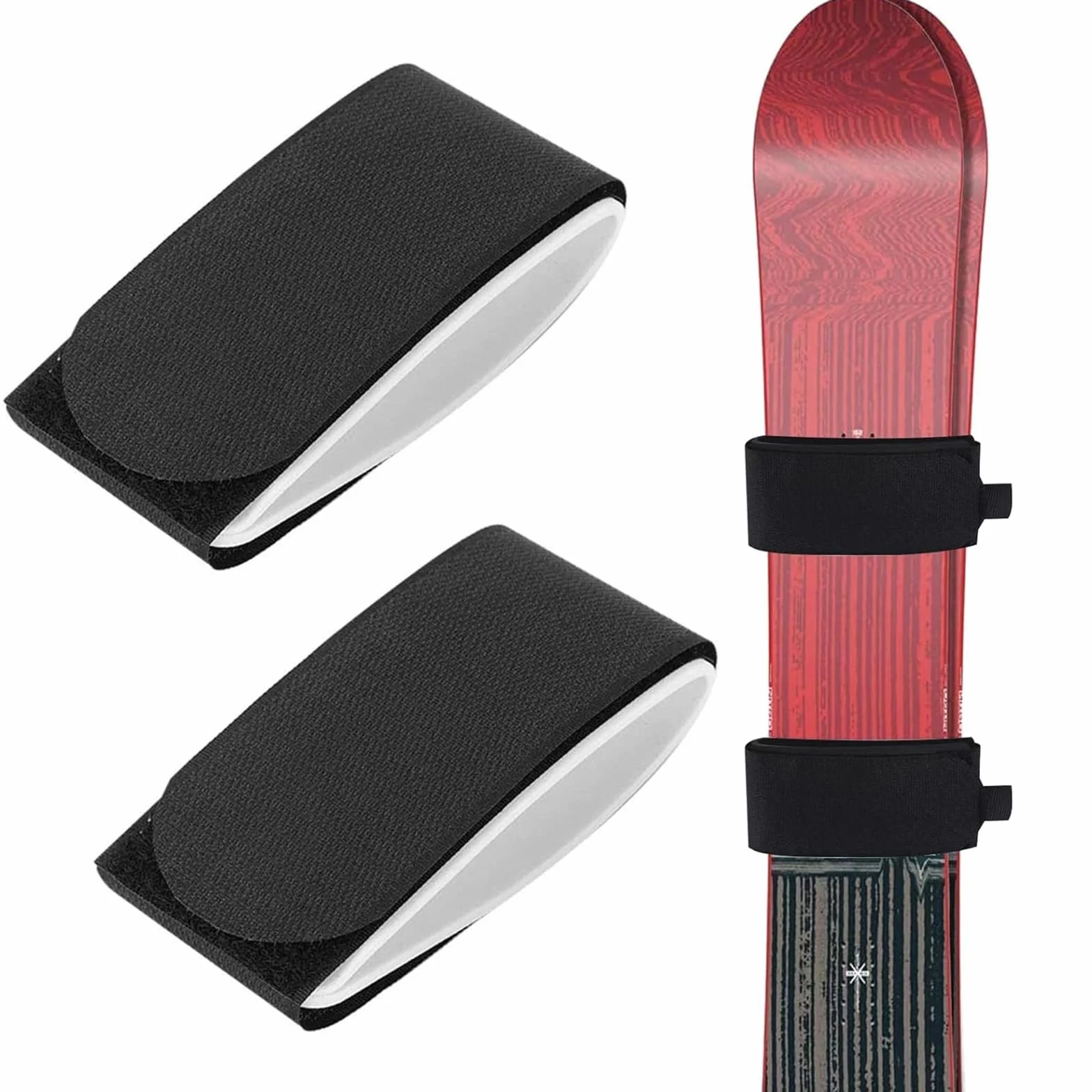 Ski Tracolla Regolabile Ski Straps Cinghia da Sci in Nylon Poliestere Ski Tracolla per Snowboard Sci Cinghie Porta Sci Fascette da sci Cinghie Spallacci per Trasporto Sci Cinghie, 5 x 45 cm, 2 Pezzi