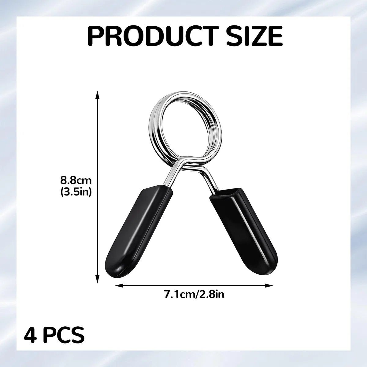 4 Pezzi 28 mm Morsetti per Bilanciere Palestra, Chiusura a Molla in ABS per Sollevamento Pesi, Allenamento di Forza, Fissaggio a Manubri Corti